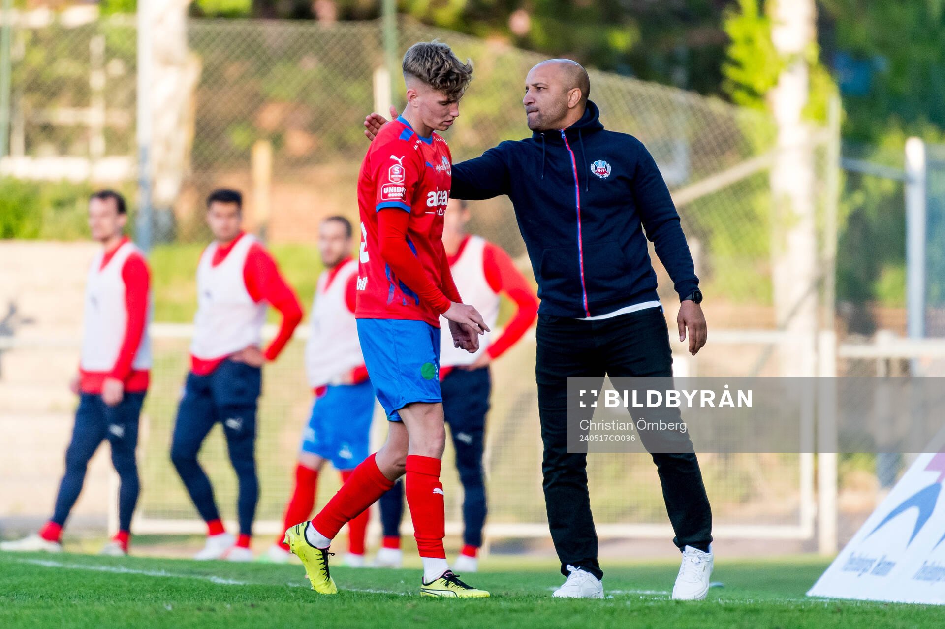 Helsingborgs tränare Kleber Saarenpää och  Benjamin Örn