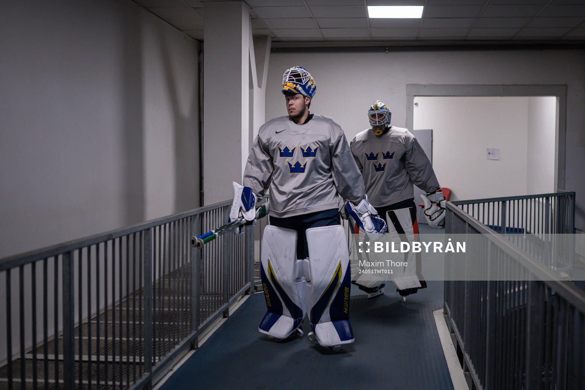 Goaltender Jesper Wallstedt and goaltender Samuel Ersson of