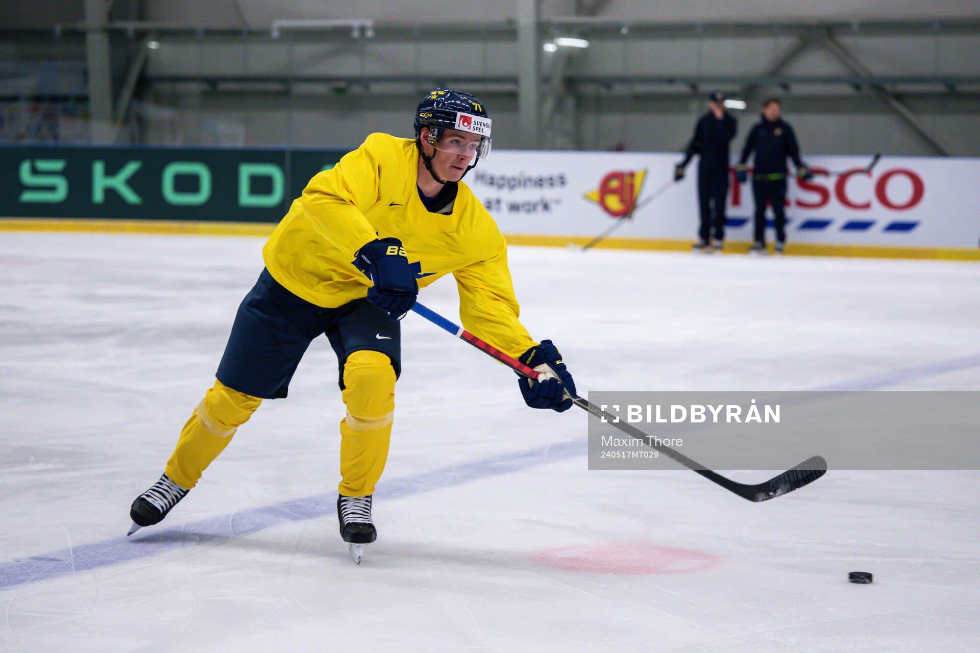 Victor Olofsson of Sweden at a practice session