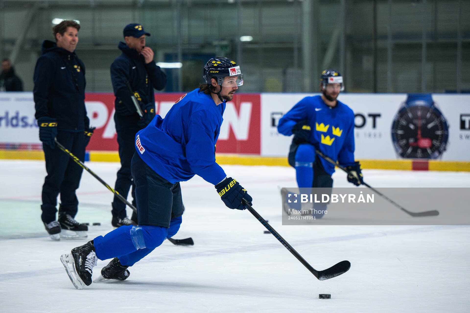 Erik Karlsson of Sweden at a practice session
