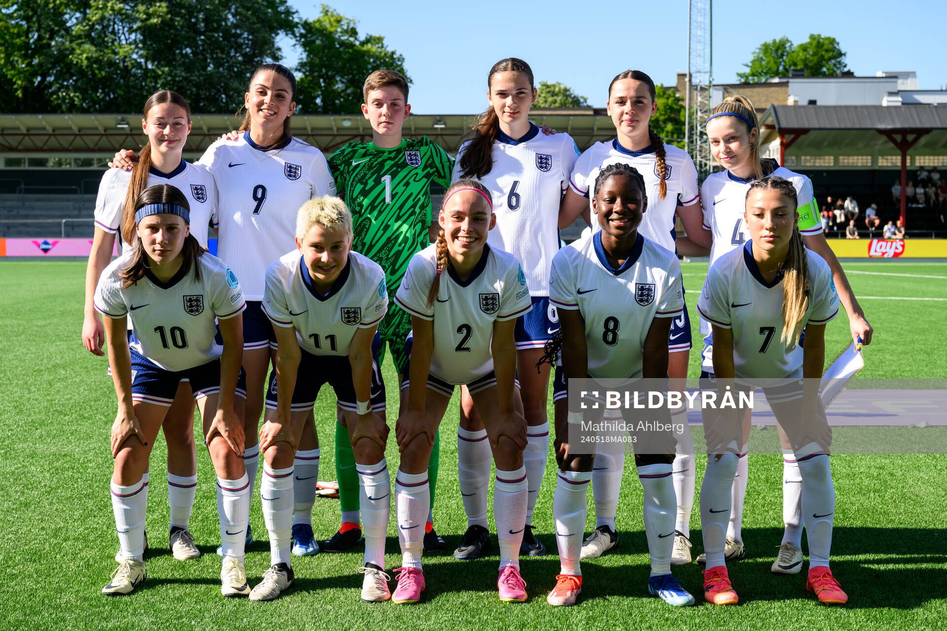 The starting eleven of England pose for a photo