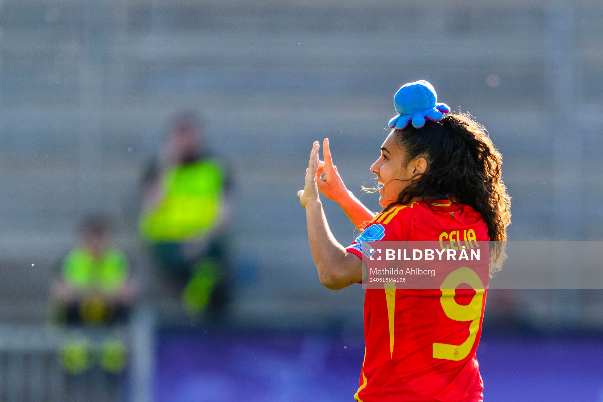 Celia Segura of Spain celebrates scoring 0-3