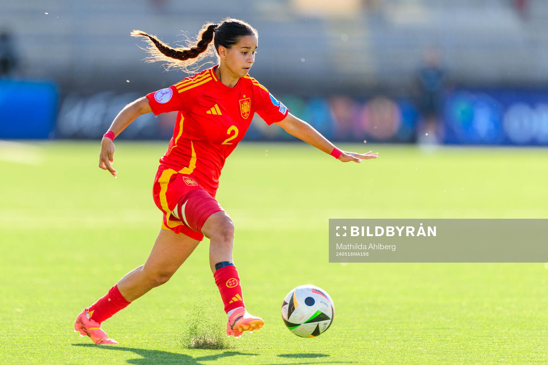 Martina Gonzalez of Spain during the UEFA European Women’s Under-17 Championship final match between England and Spain on May 18, 2024 in Malmö.