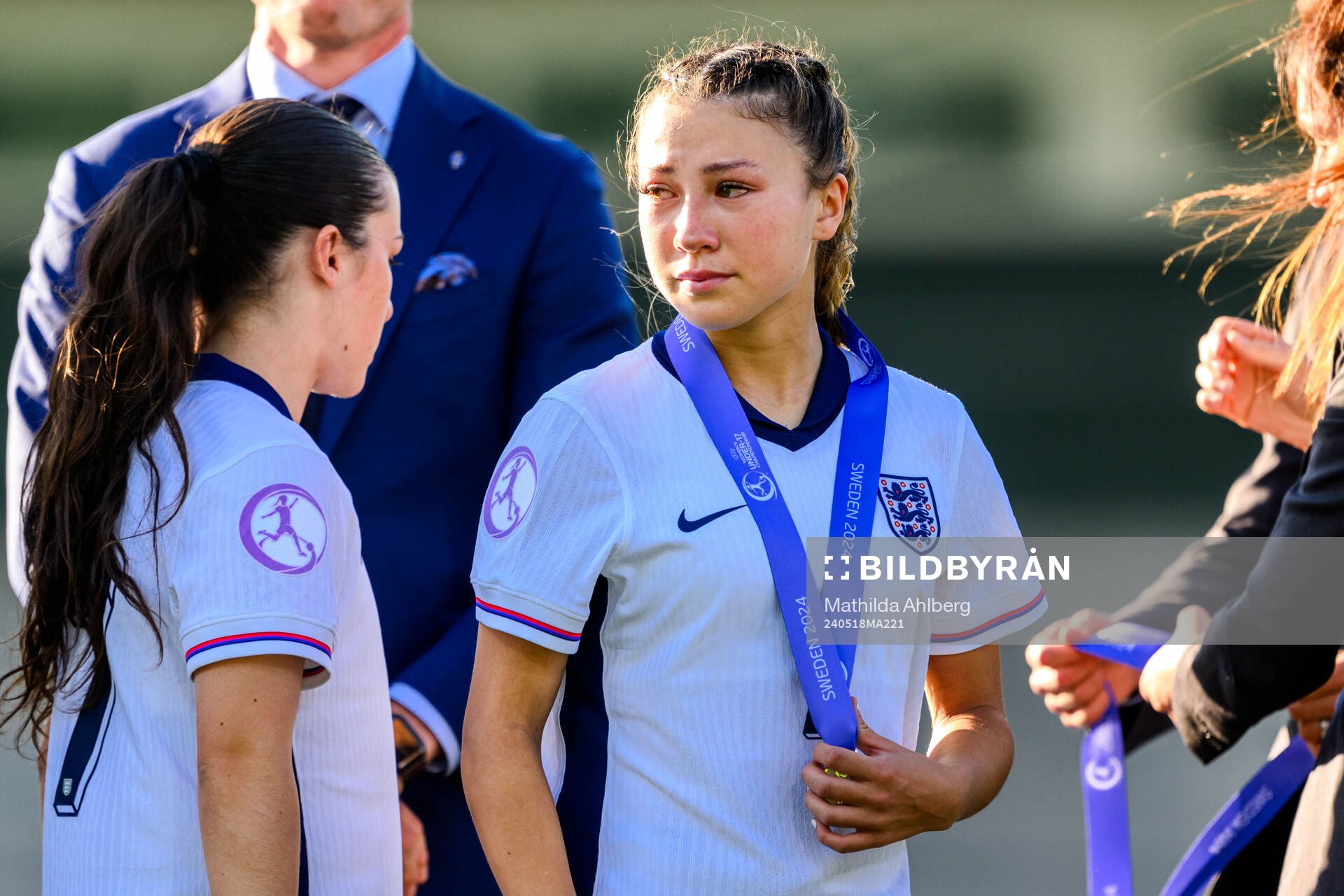 Erica Parkinson of England looks dejected
