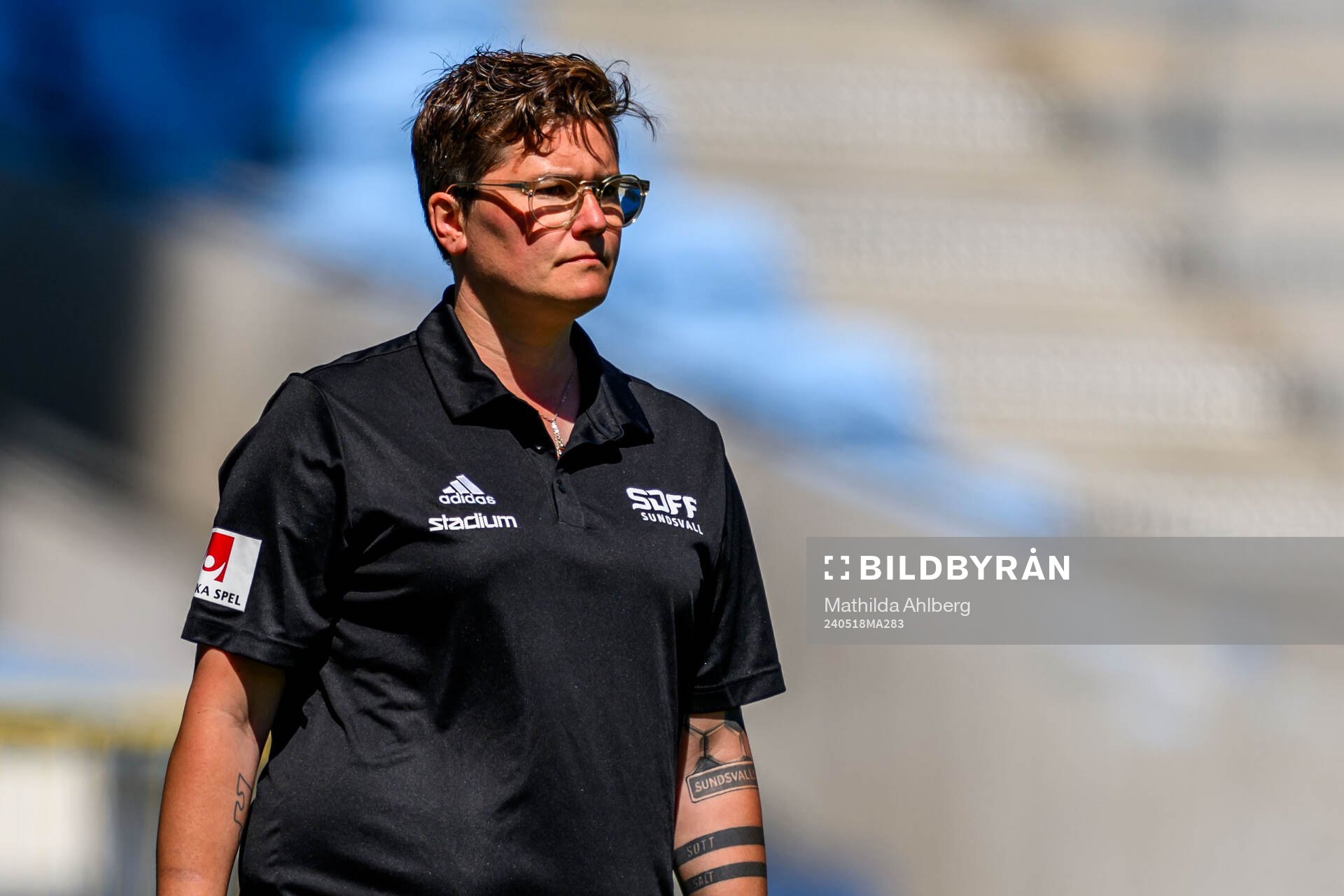 Sundsvalls Madelen Björk under fotbollsmatchen i Elitettan mellan Malmö FF och Sundsvall den 18 maj 2024 i Malmö. 