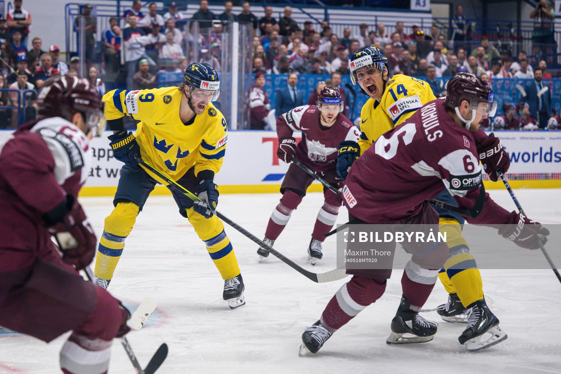 Adrian Kempe and Joel Eriksson Ek of Sweden