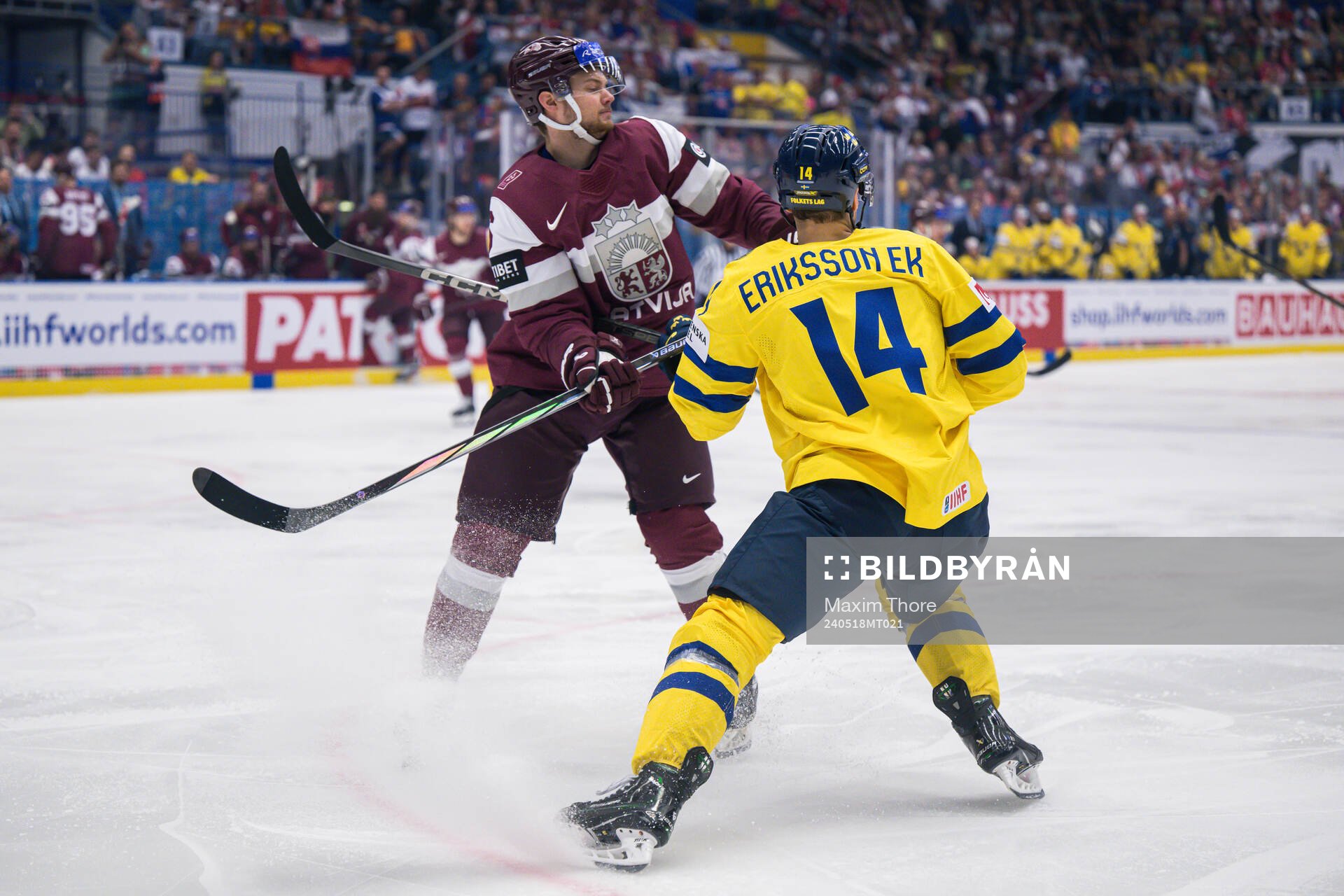 Markus Komuls of Latvia and Joel Eriksson Ek of Sweden