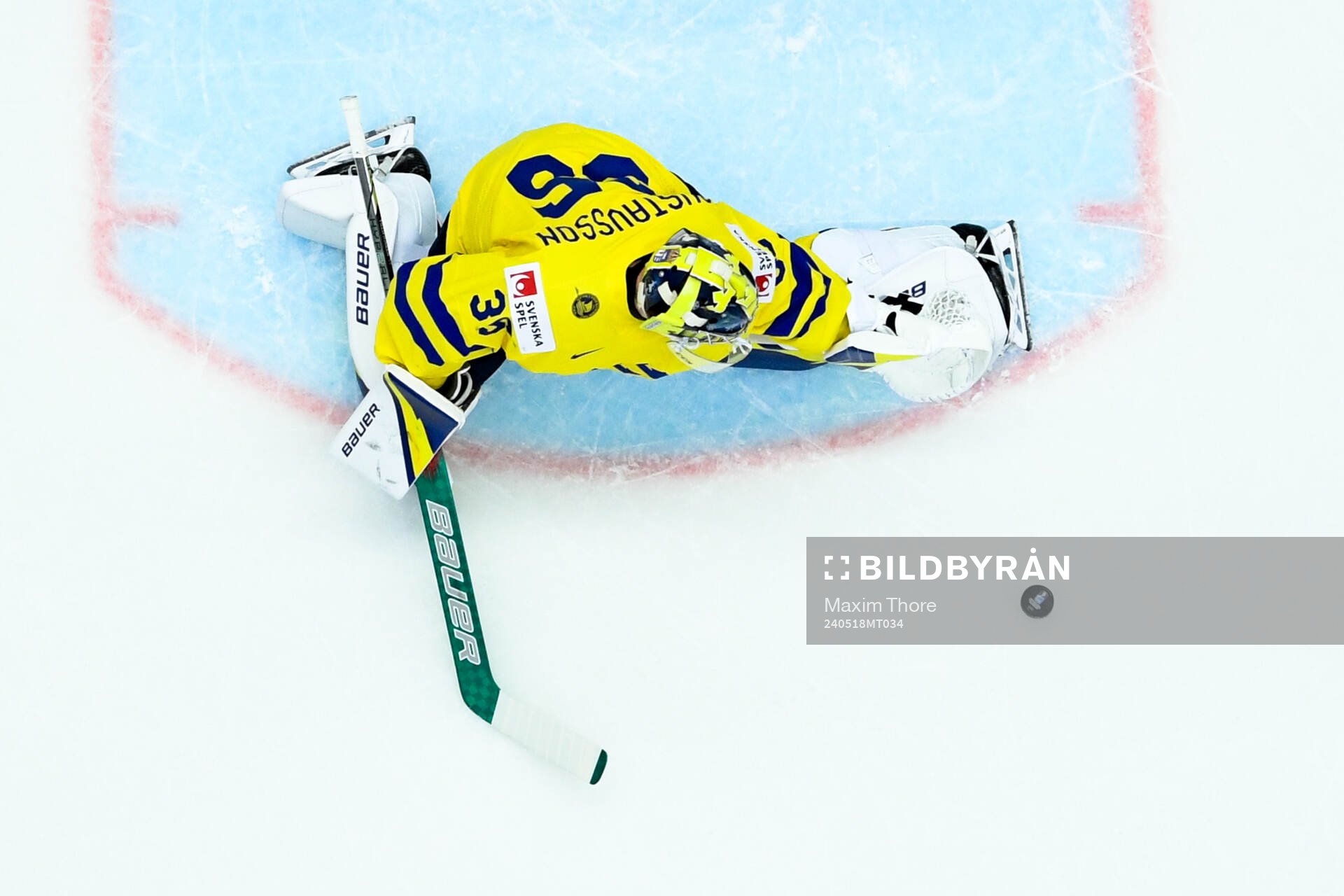 goaltender Filip Gustavsson of Sweden