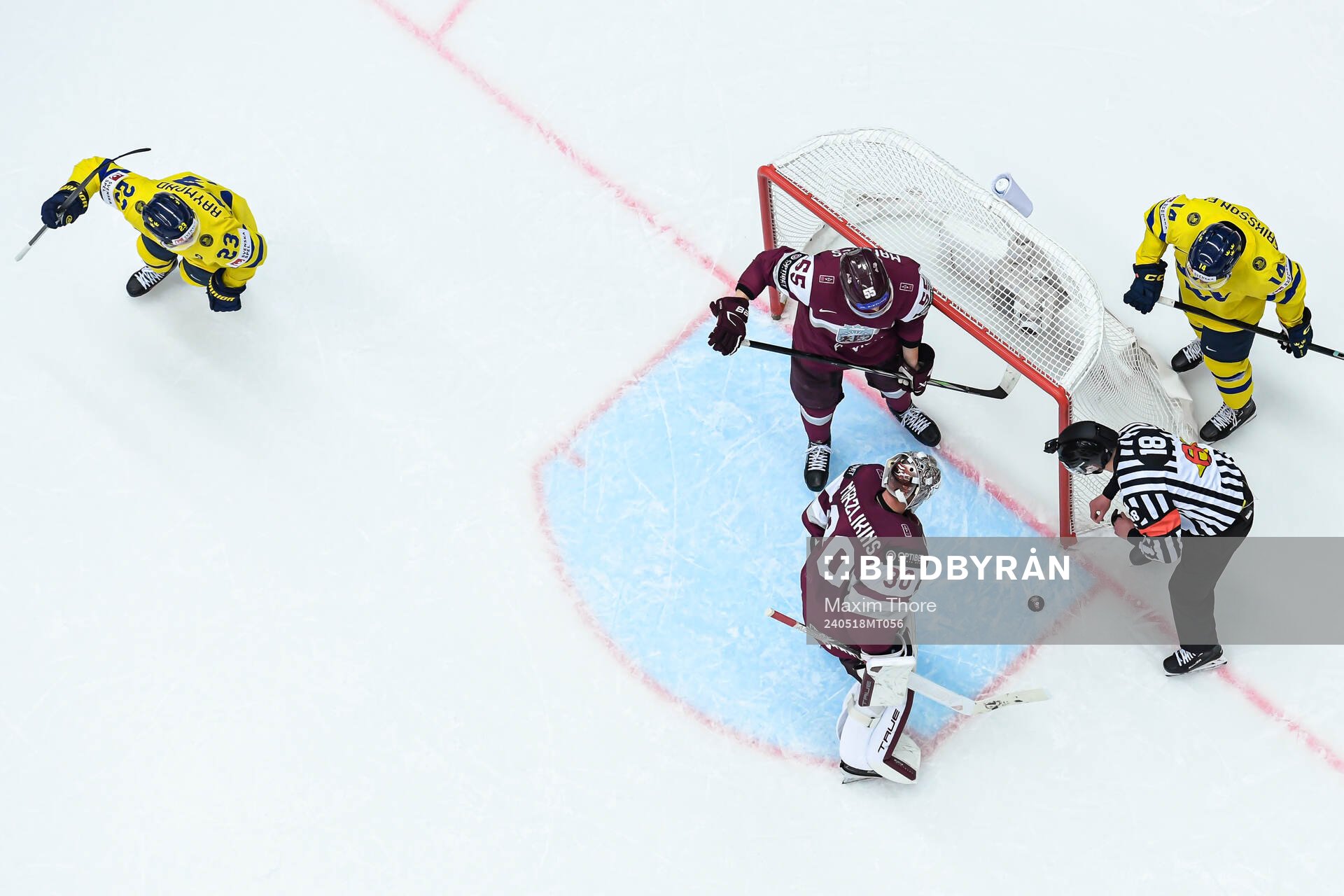 Lucas Raymond of Sweden (left) celebrates