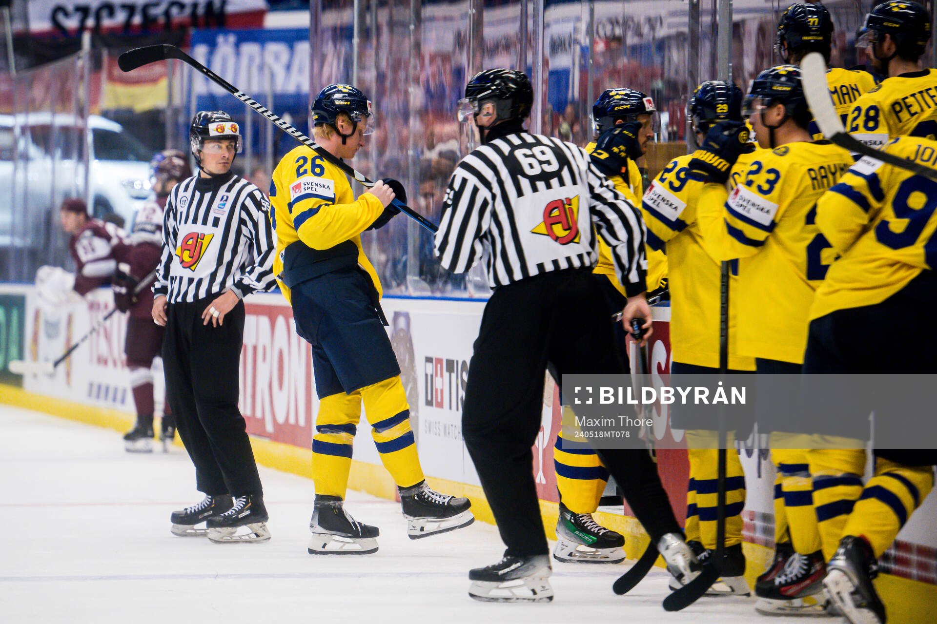 Rasmus Dahlin of Sweden looks dejected