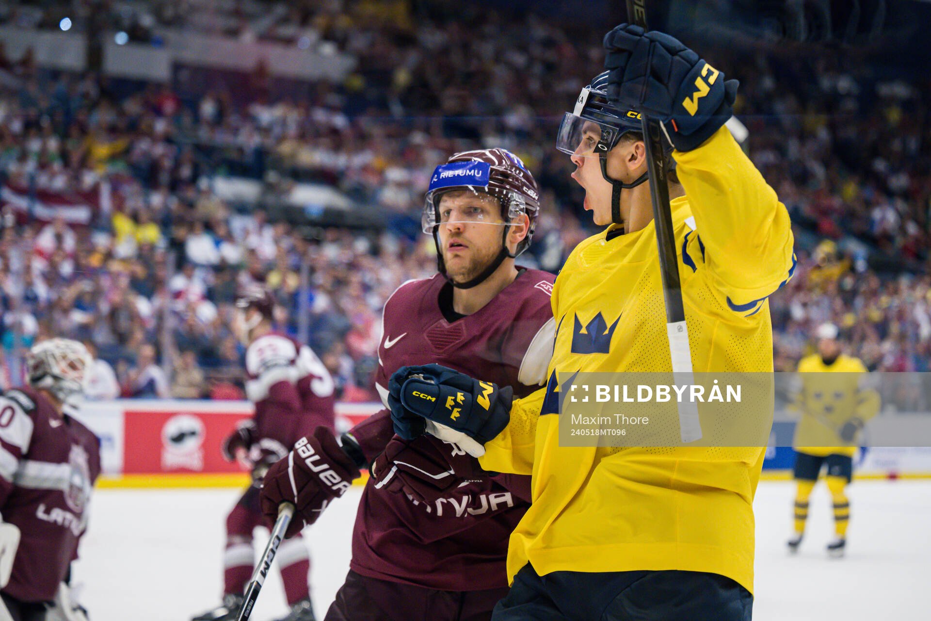 Joel Eriksson Ek of Sweden celebrates