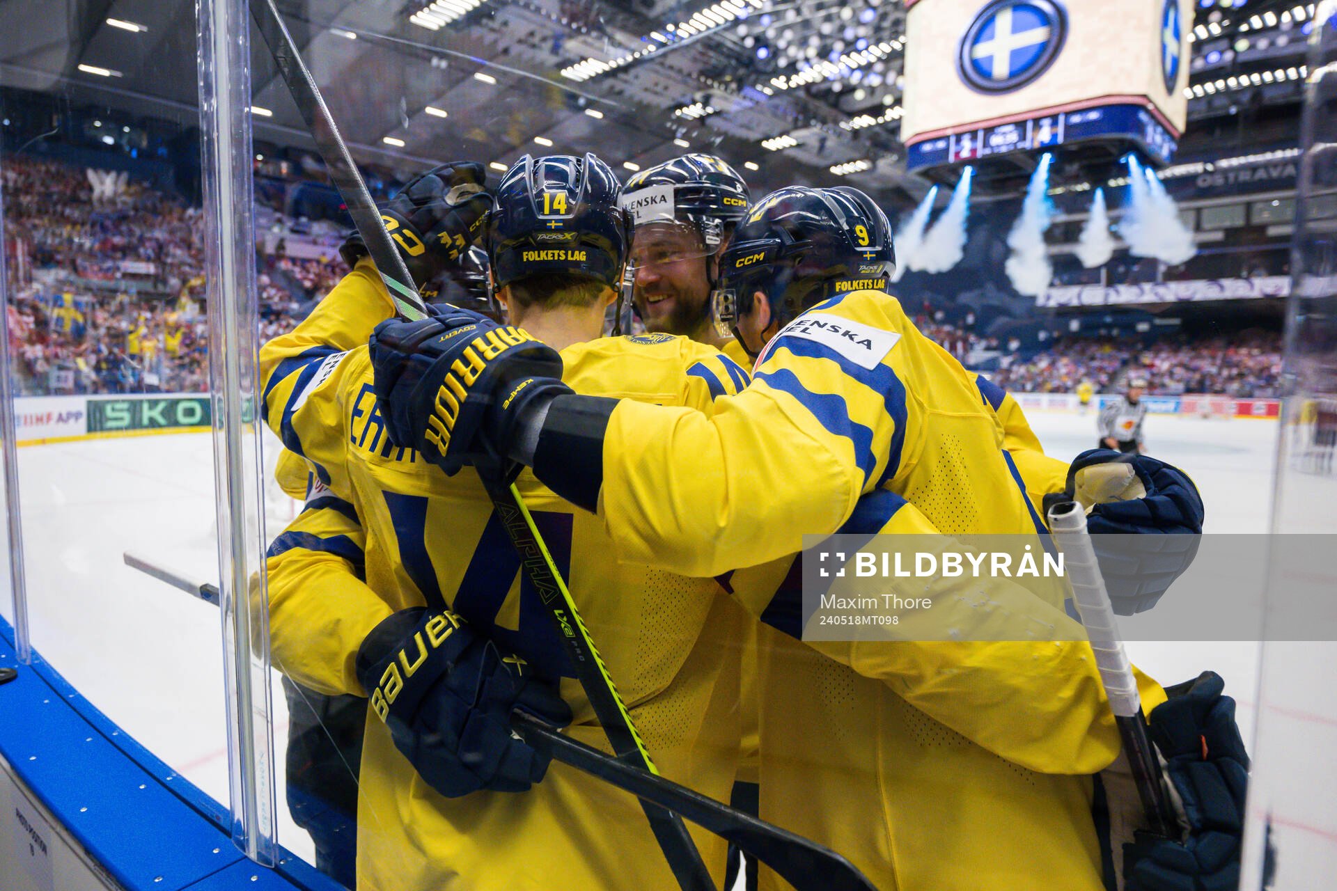 Joel Eriksson Ek of Sweden celebrates
