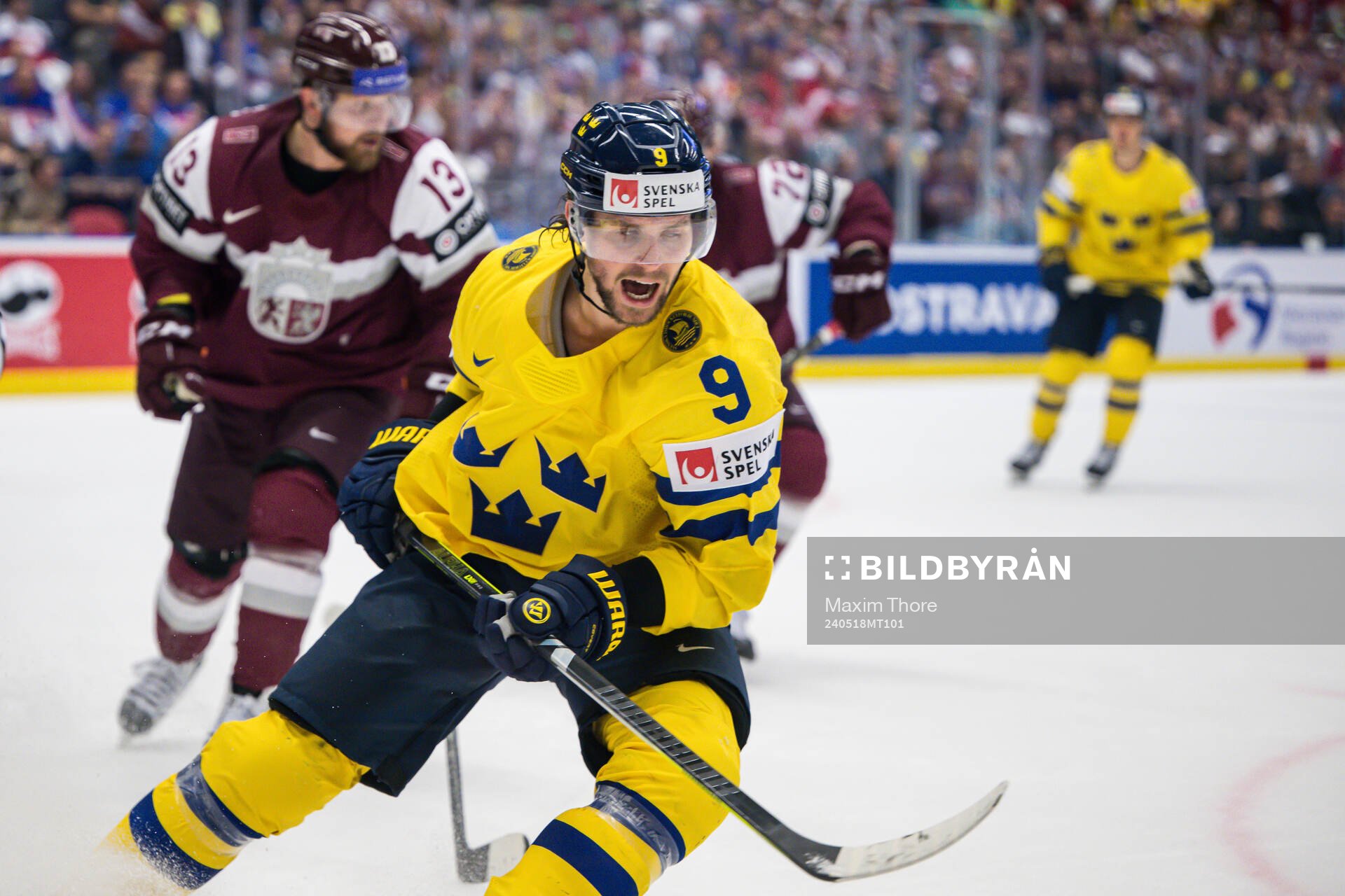 Adrian Kempe of Sweden reacts