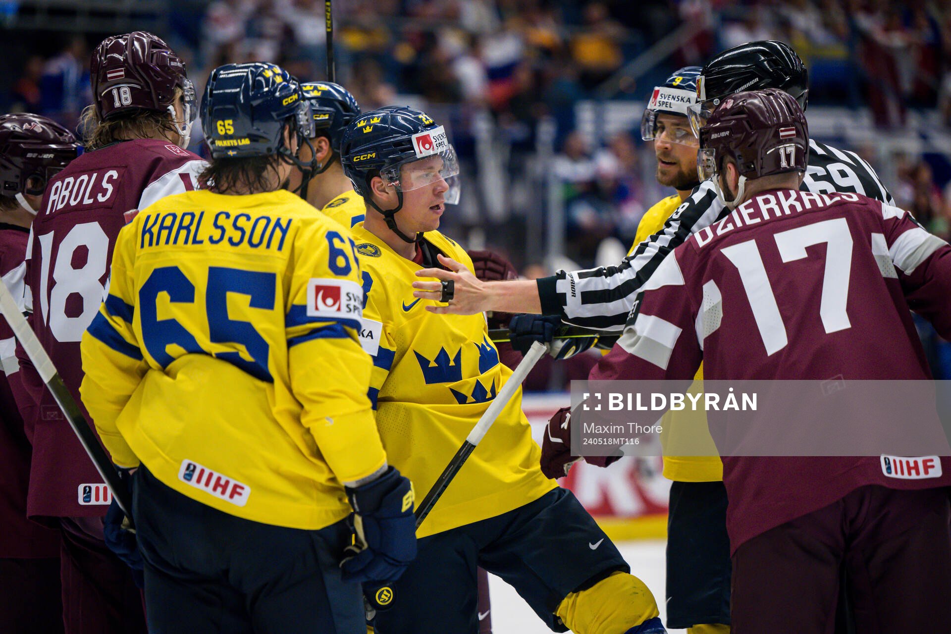Lucas Raymond and Adrian Kempe of Sweden against Martins