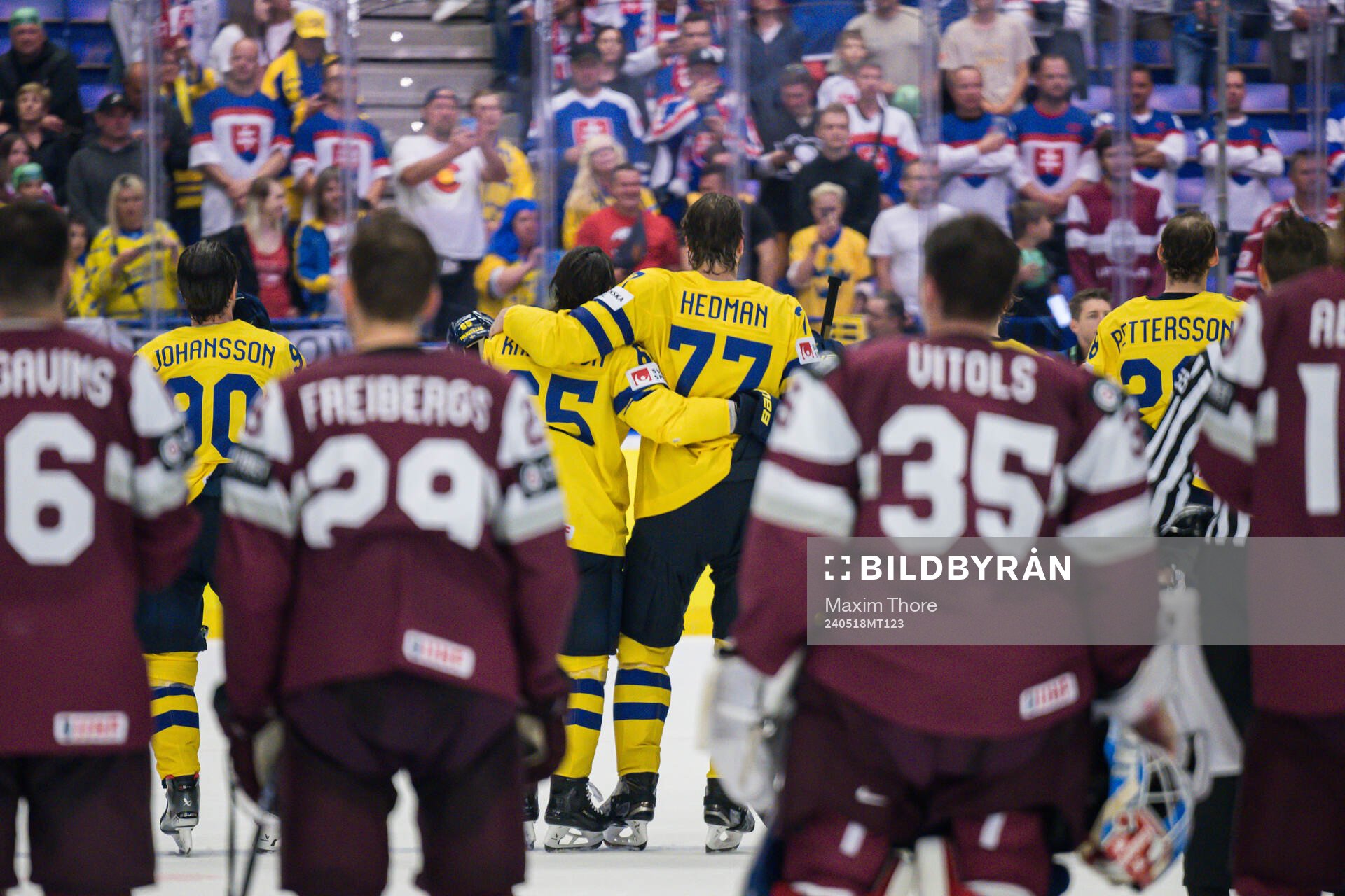 Erik Karlsson and Victor Hedman of Sweden