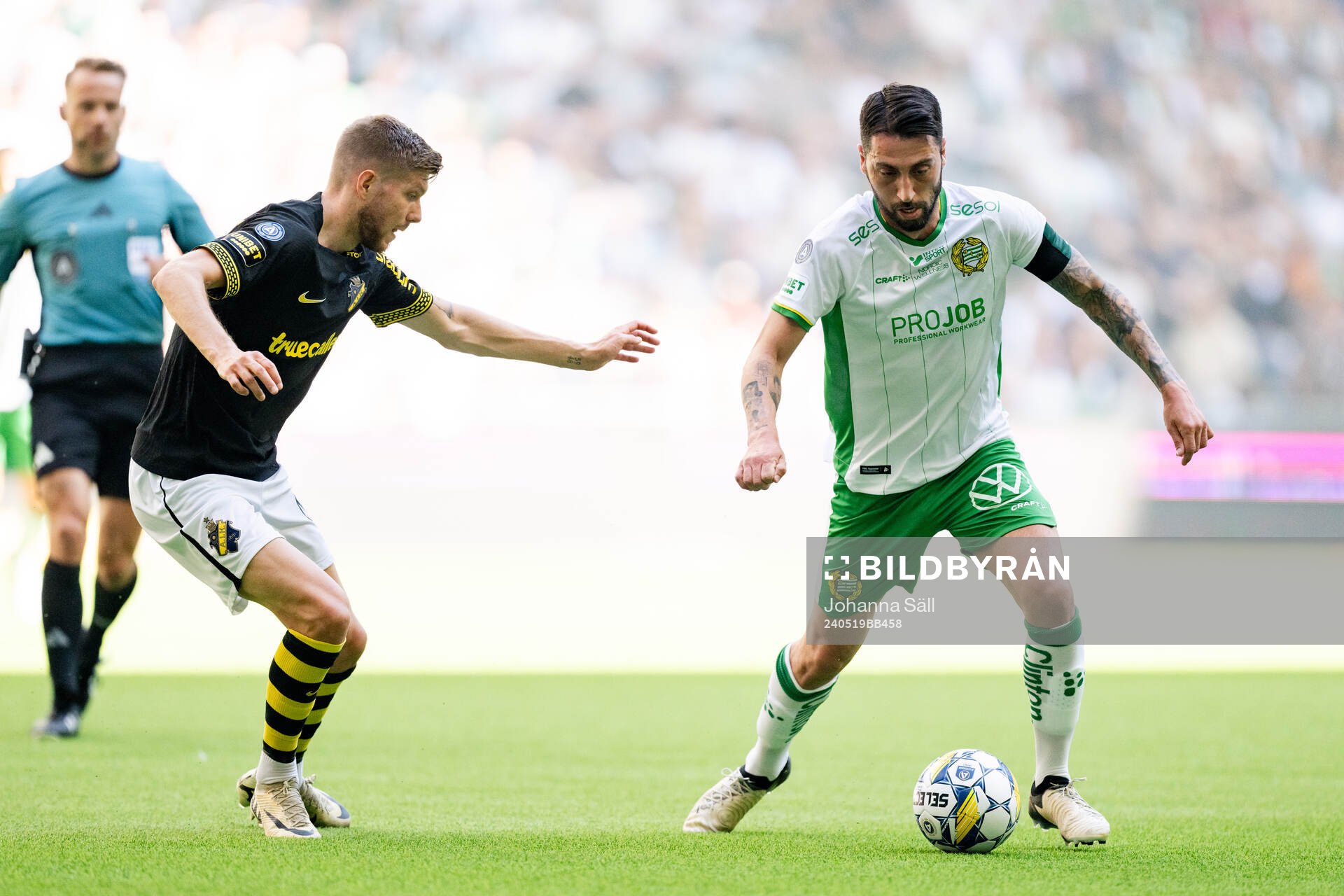 AIKs Anton Salétros och Hammarbys Nahir Besara