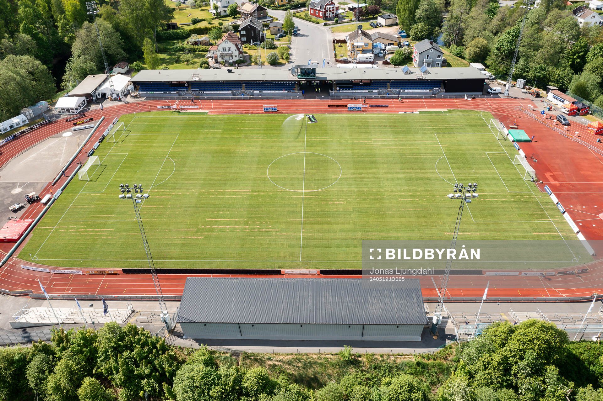 Drönarvy av Finnvedsvallen