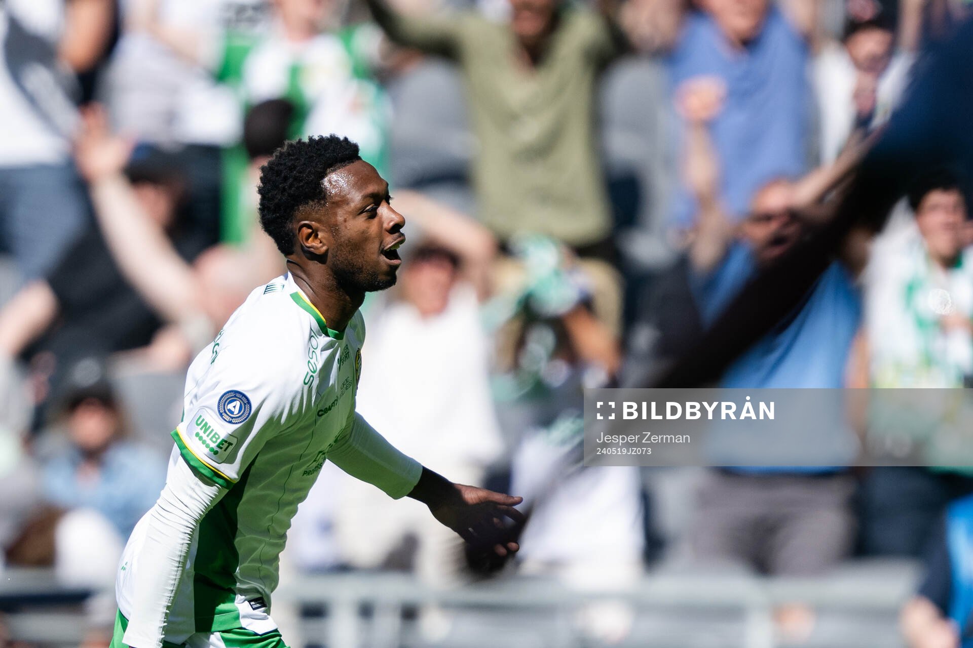 Hammarbys Shaquille Pinas jublar