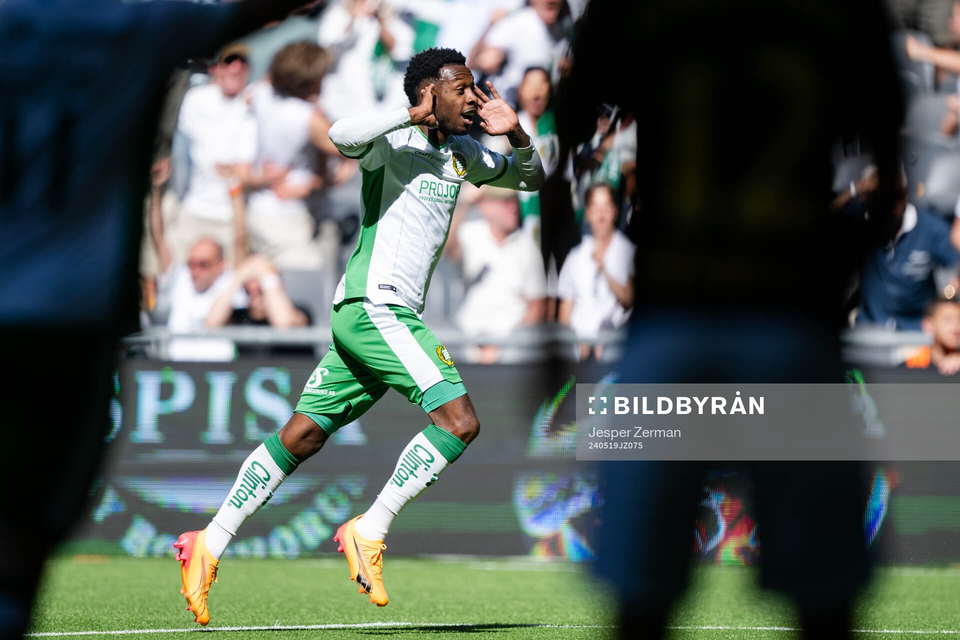 Hammarbys Shaquille Pinas jublar