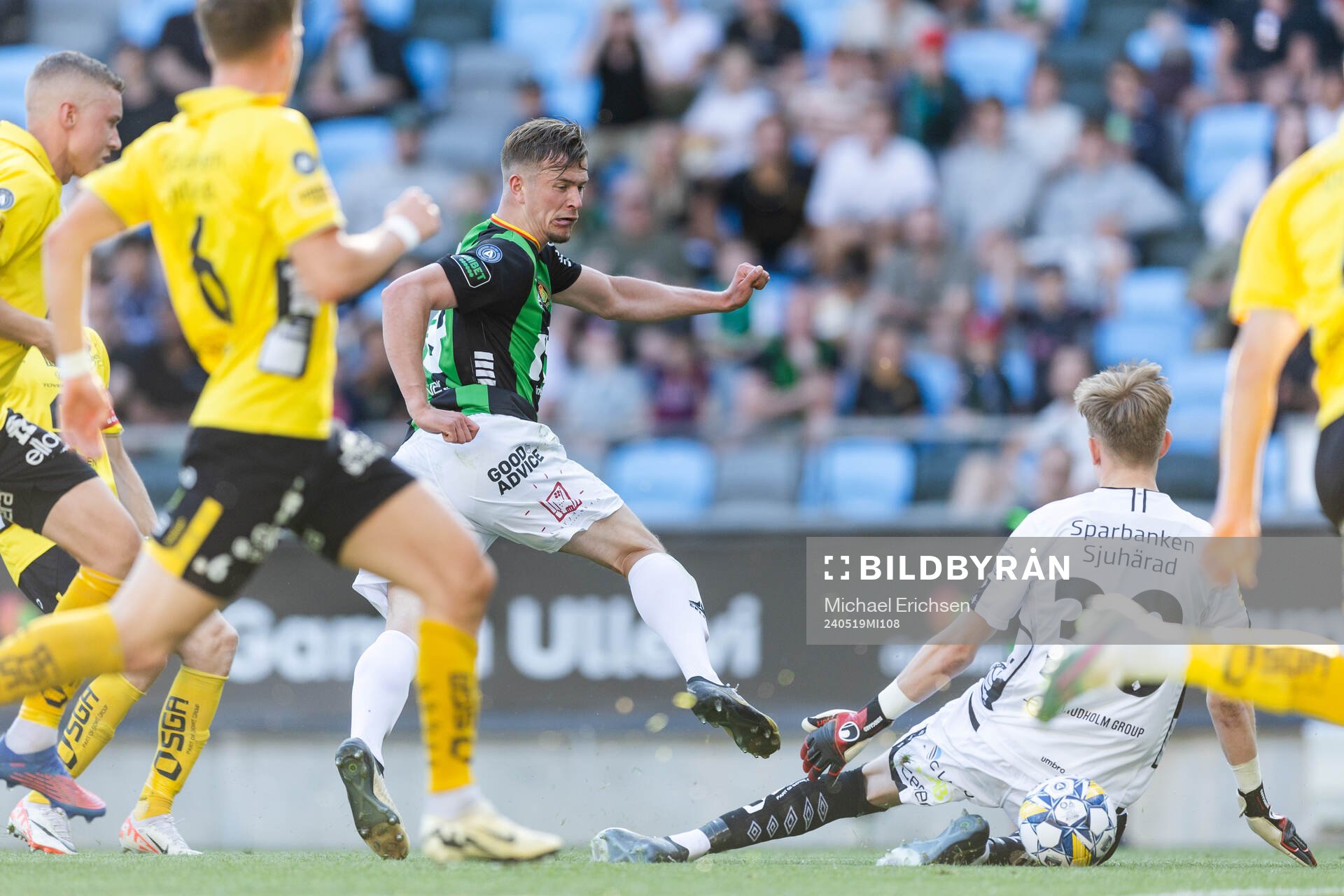 GAIS Alexander Ahl Holmström och Elfsborgs målvakt Marcus
