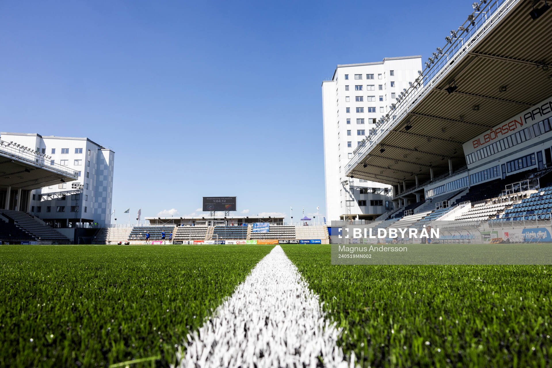 Interiör vy av Bilbörsen Arena inför fotbollsmatchen i Damallsvenskan mellan Linköping och Djurgården den 19 maj 2024 i Linköping.