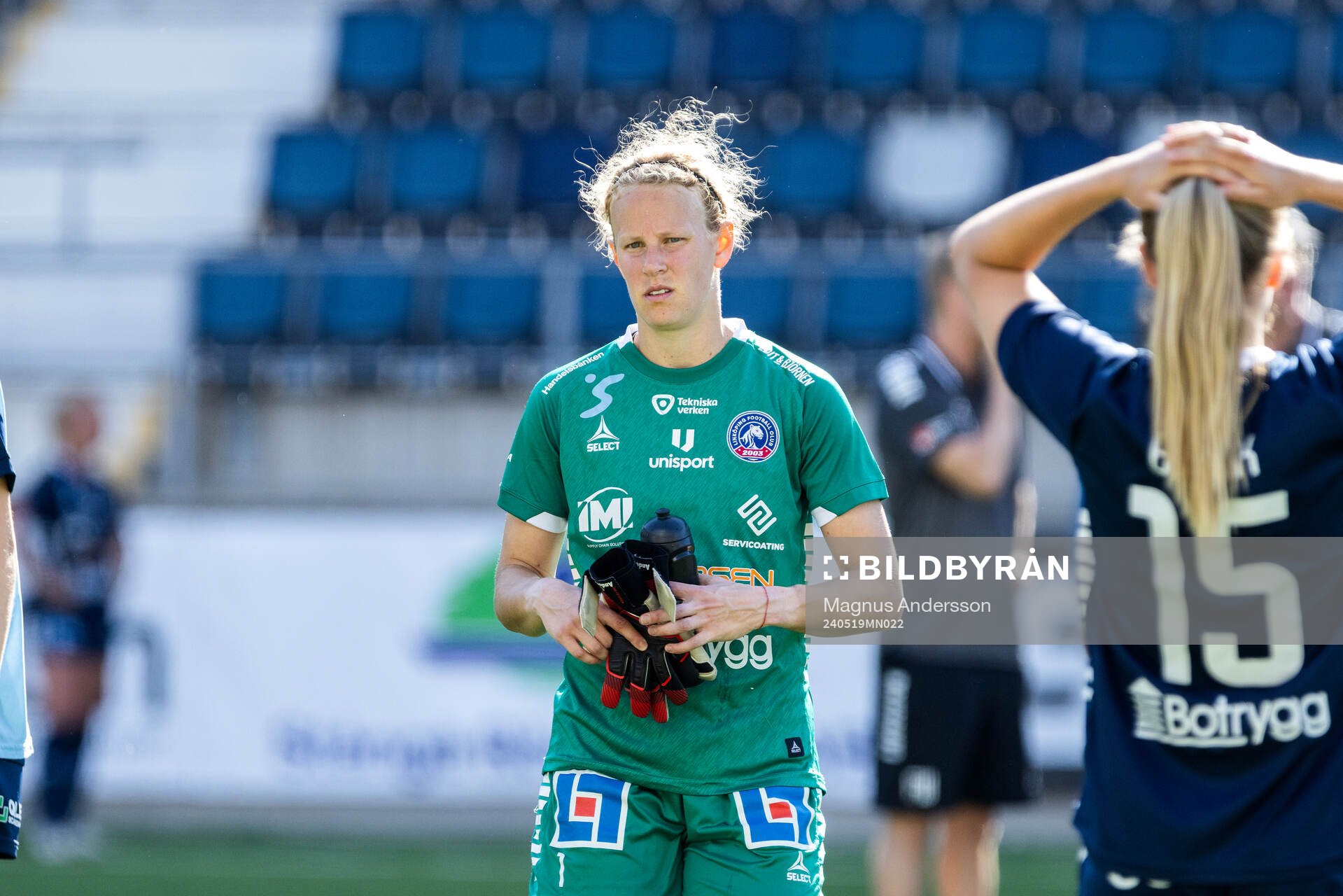 Linköpings målvakt Cajsa Andersson deppar