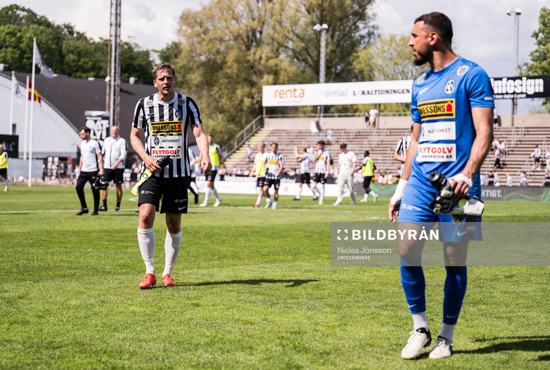 Landskronas Philip Andersson och målvakt Amr Kaddoura