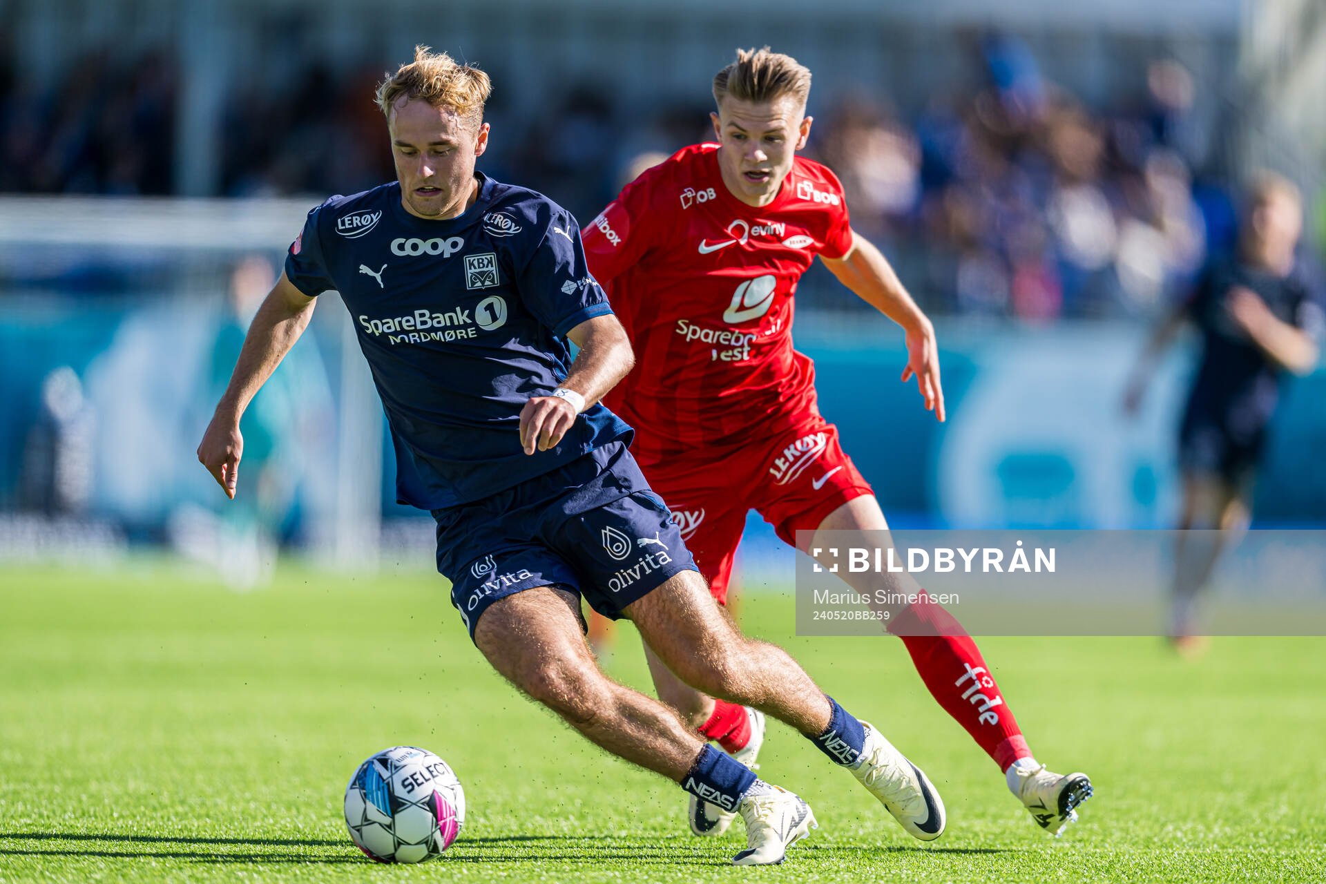 Mikkel Rakneberg of Kristiansund and Emil Kornvig of Brann