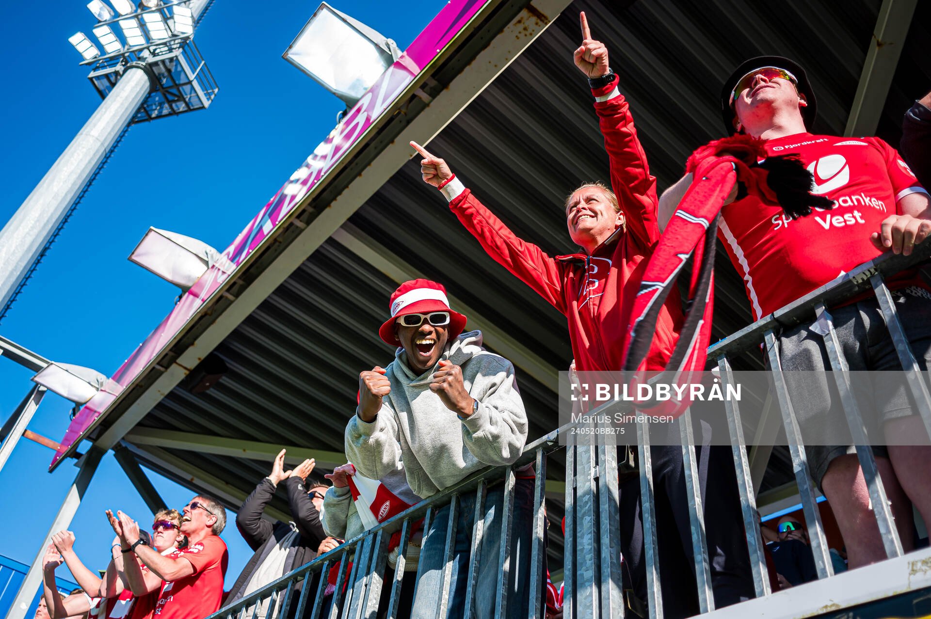 Spectators in the stands celebrates