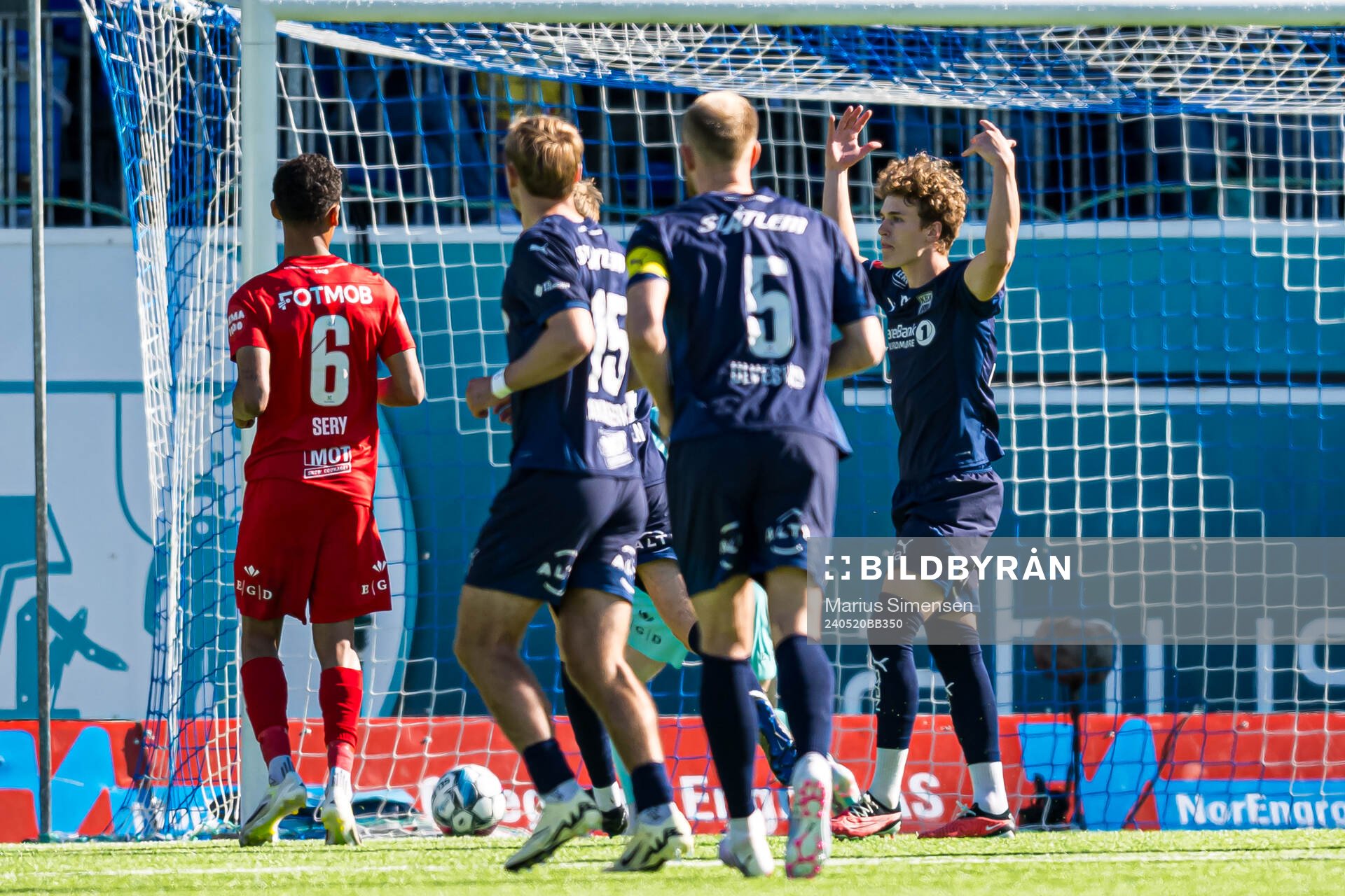 Oskar Sivertsen of Kristiansund celebrates