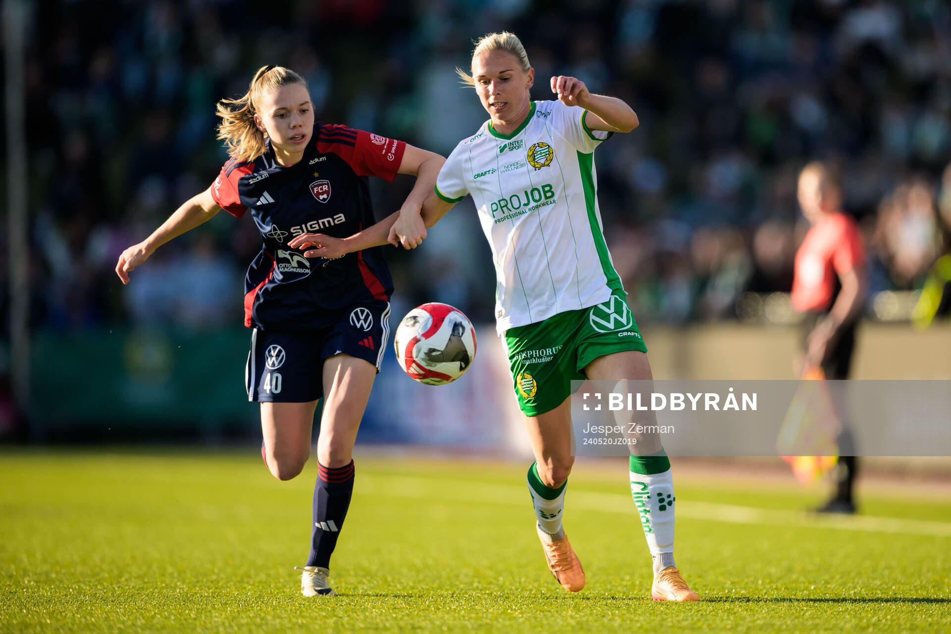 FC Rosengårds Bea Sprung och Hammarbys Jonna Andersson