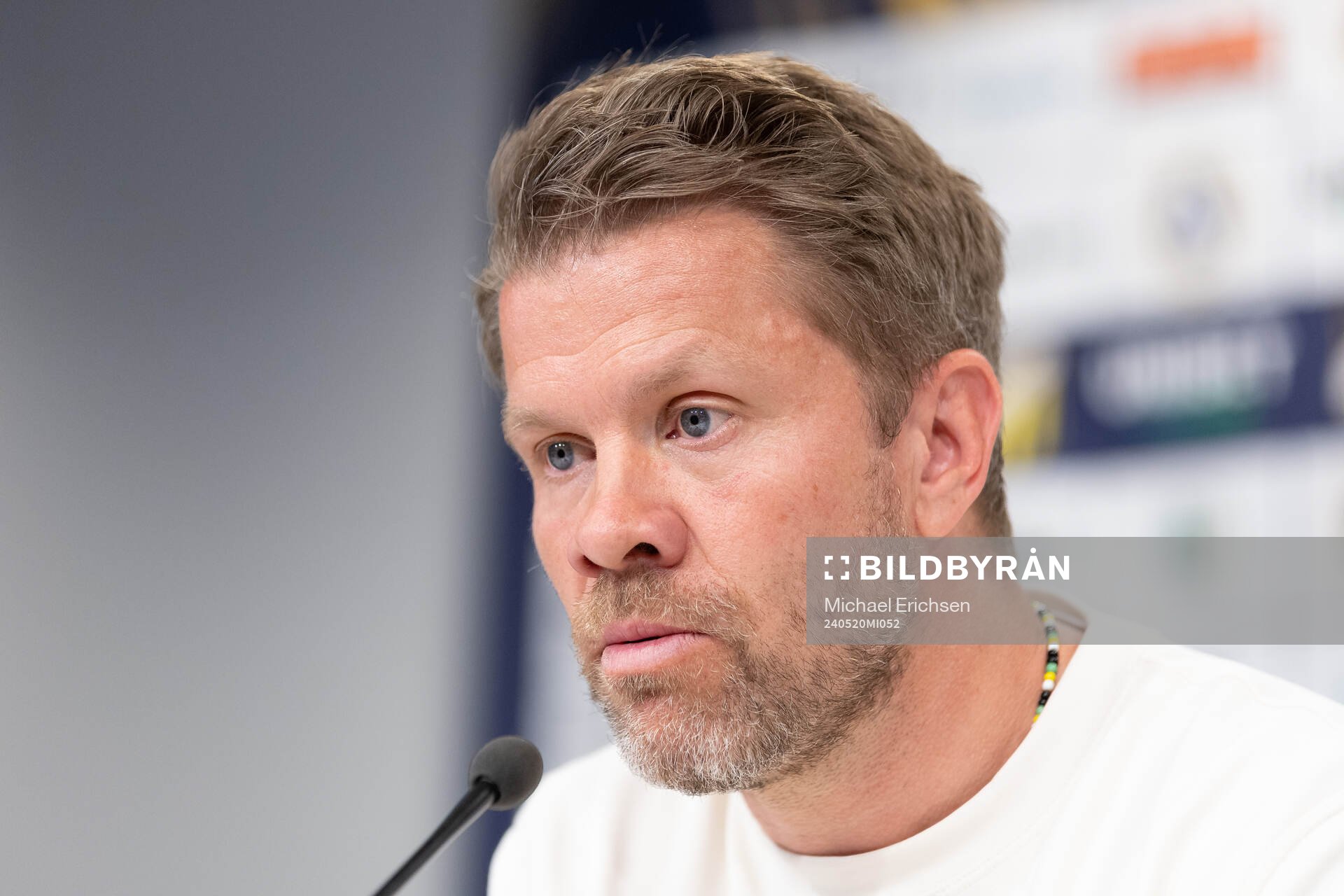 Häckens tränare Pål Arne Johansen  på presskonferensen
