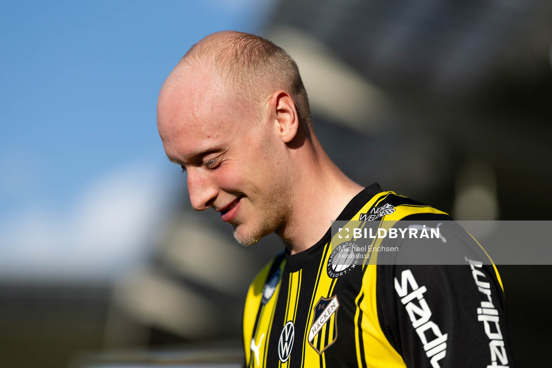 Häckens Valgeir Lunddal innan fotbollsmatchen i