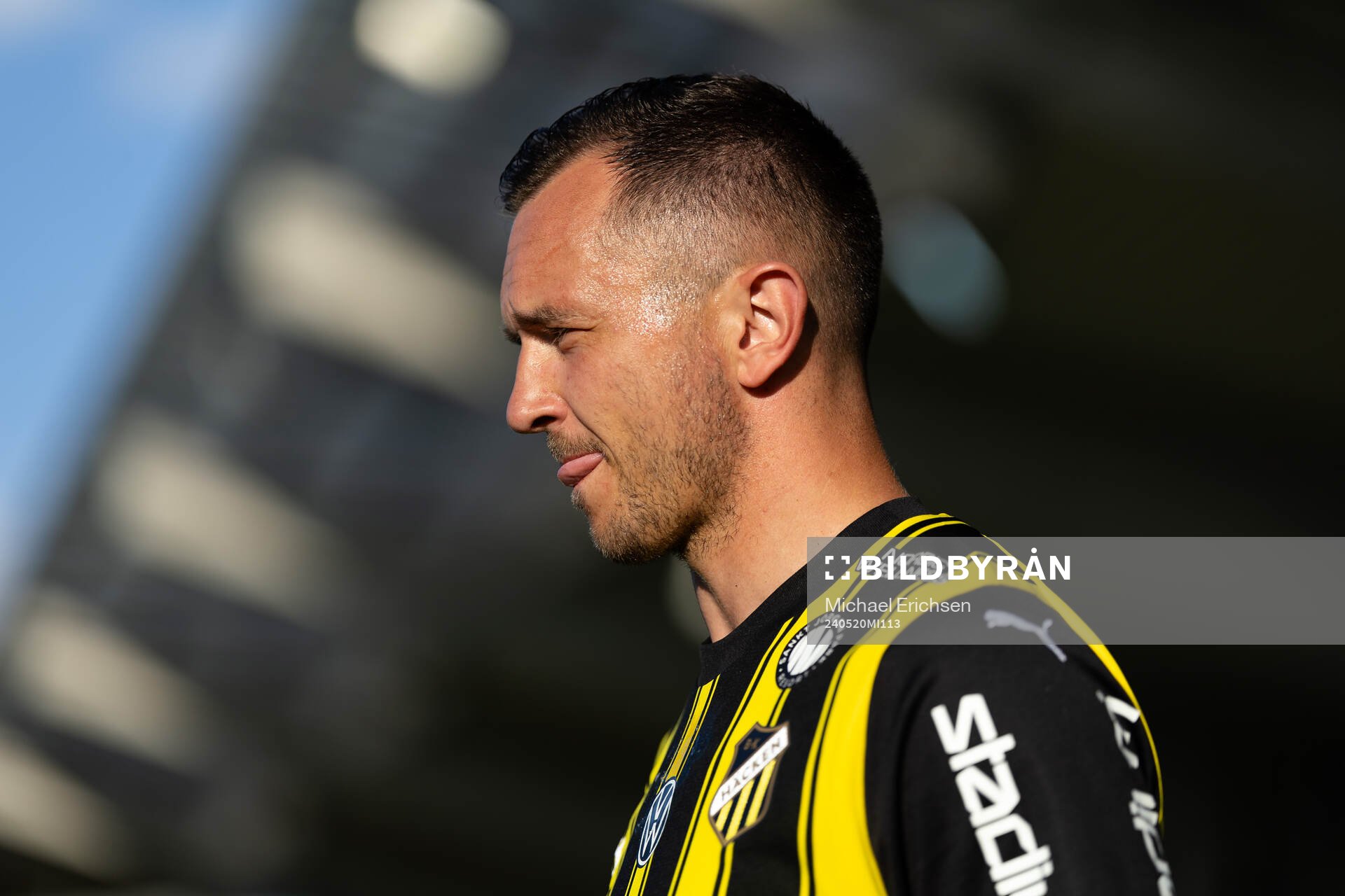 Häckens Even Hovland innan fotbollsmatchen i Allsvenskan