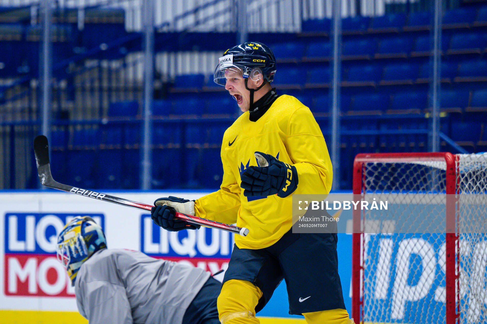 Max Friberg of Sweden reacts at a practice session