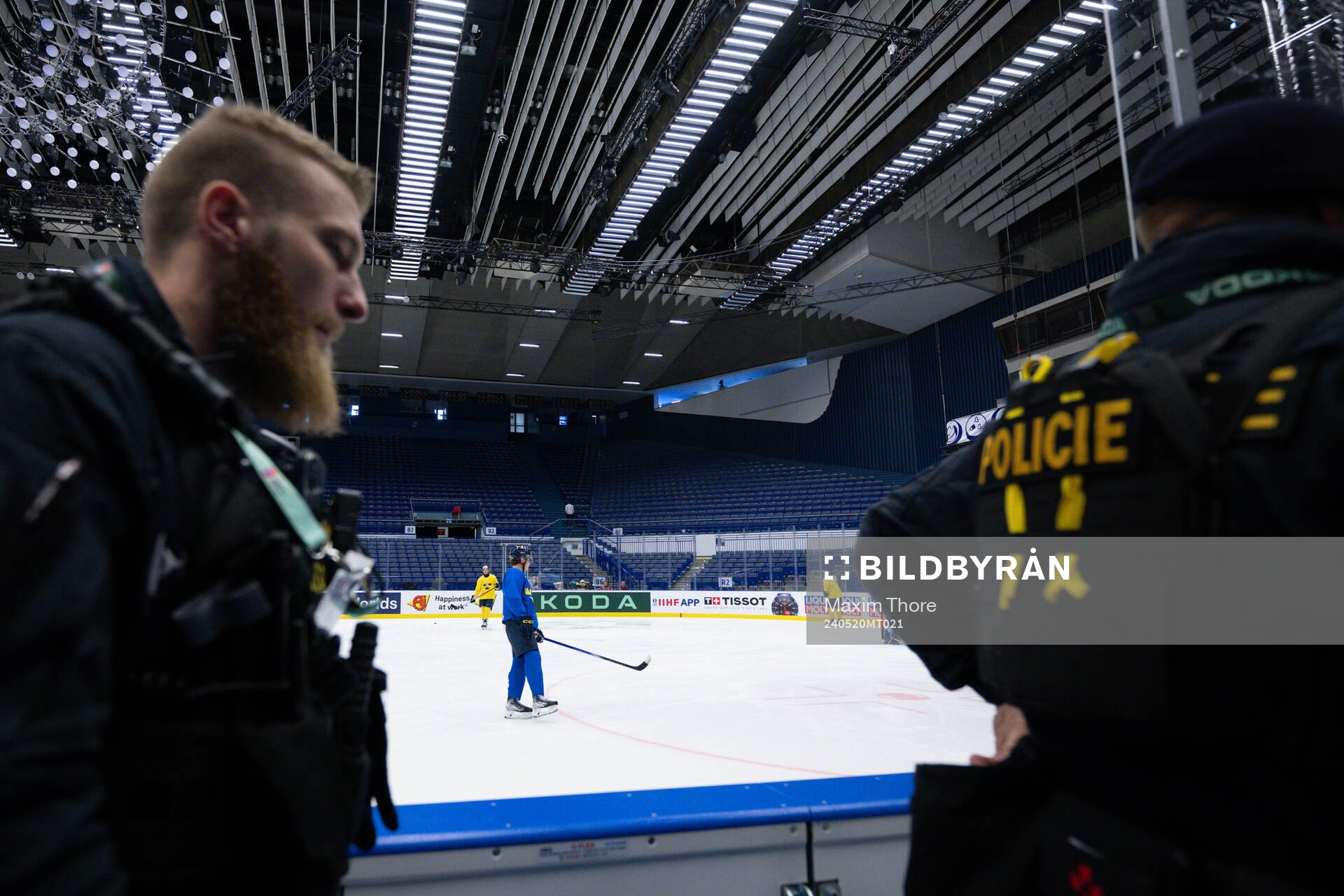 The police enter trough the player booth to search the