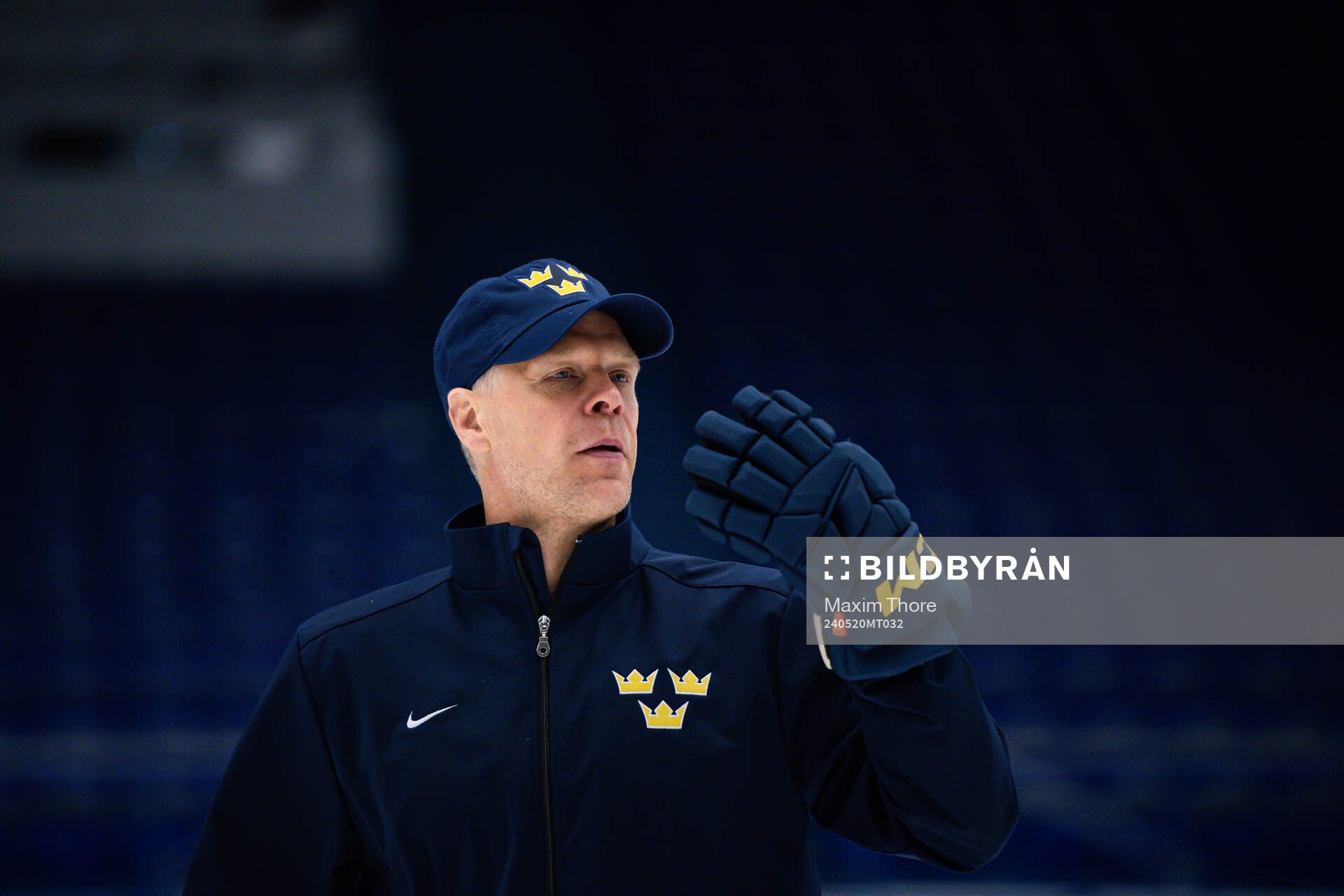 Assistant coach Nicklas Rahm of Sweden at a practice session
