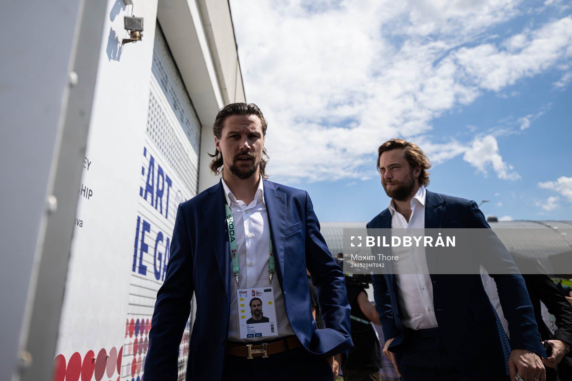 Erik Karlsson and Victor Hedman of Sweden