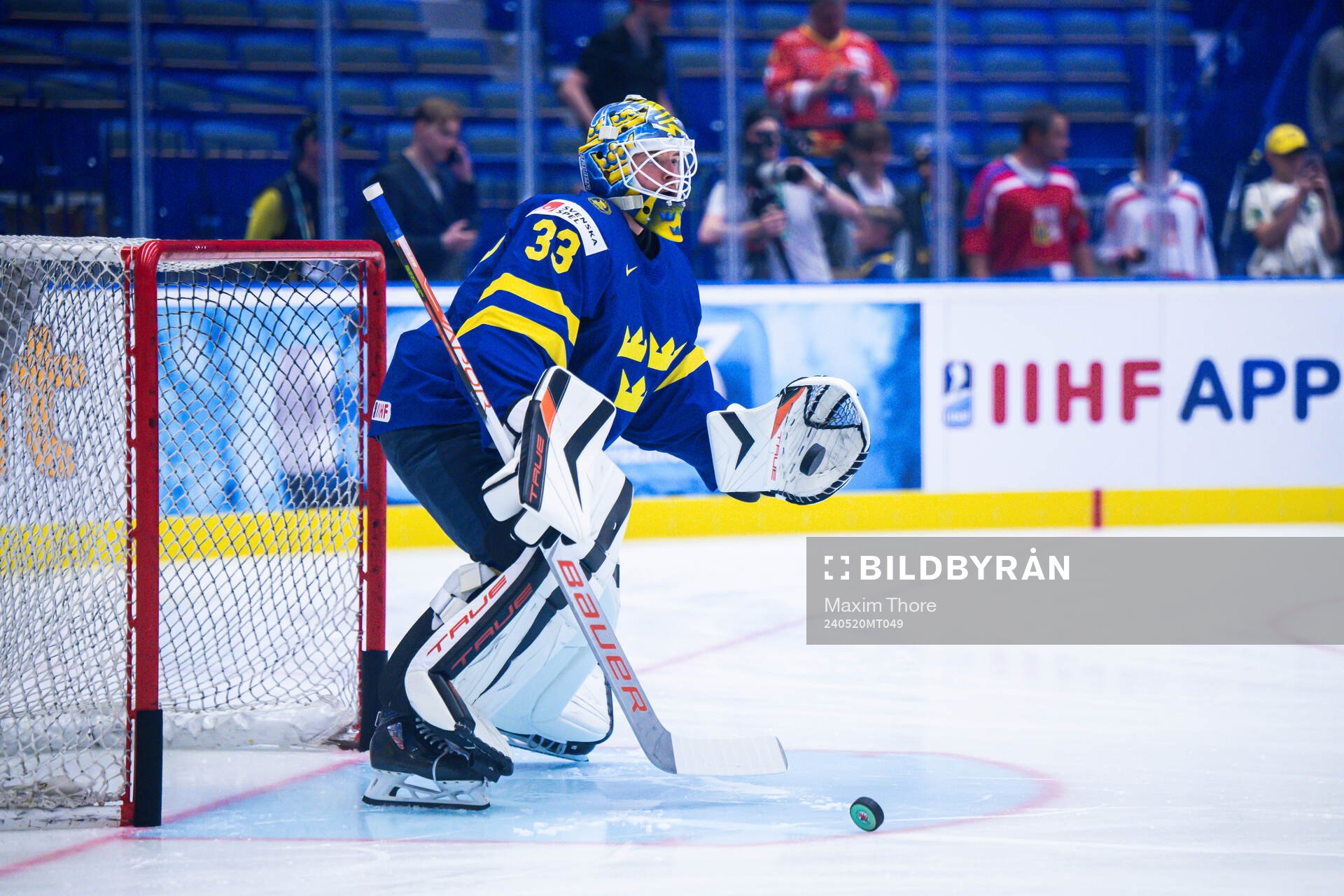 Goaltender Samuel Ersson of Sweden