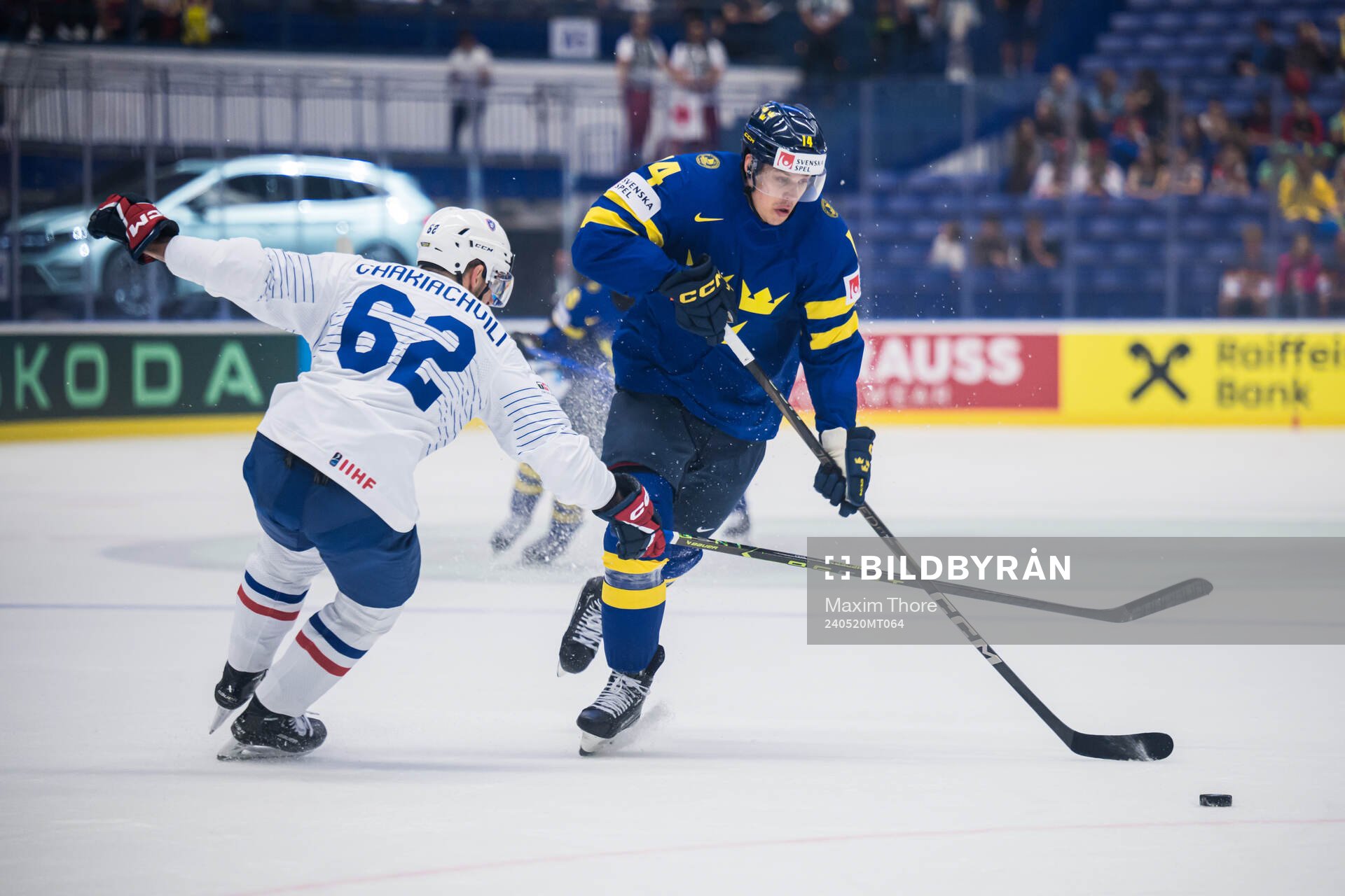 Florian Chakiachvili of France and Joel Eriksson Ek of