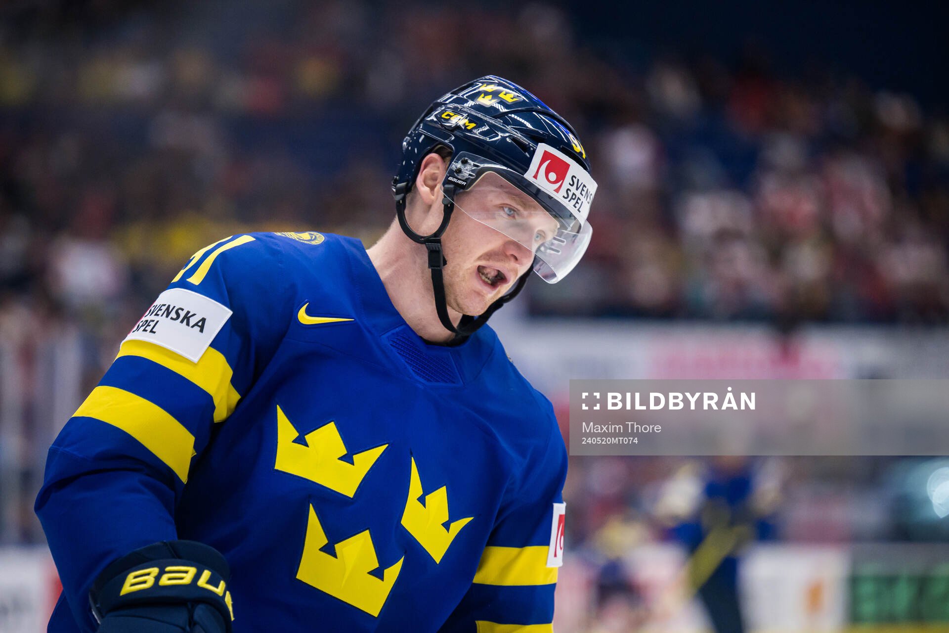 Carl Grundström of Sweden looks dejected