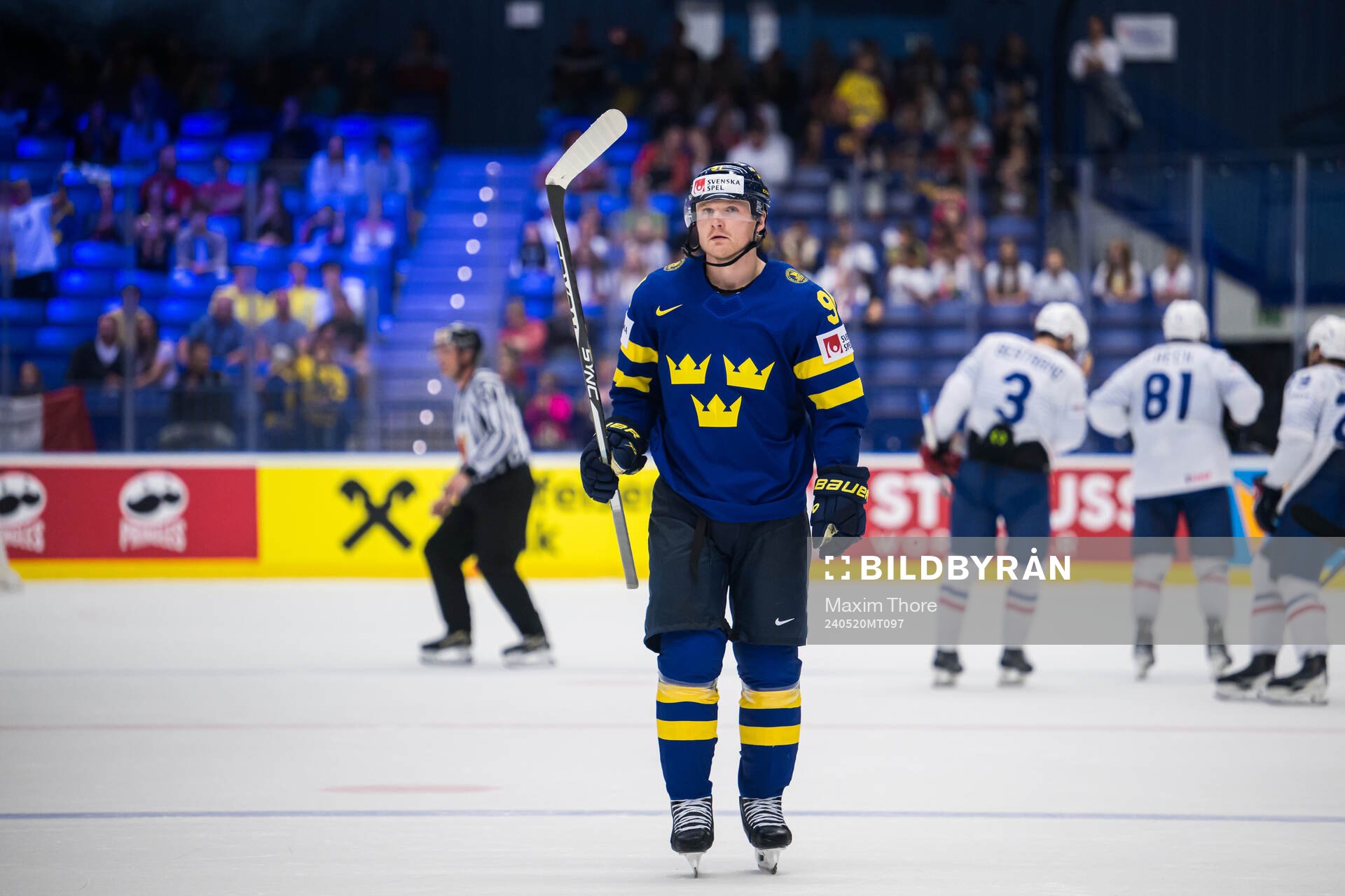 Carl Grundström of Sweden looks dejected