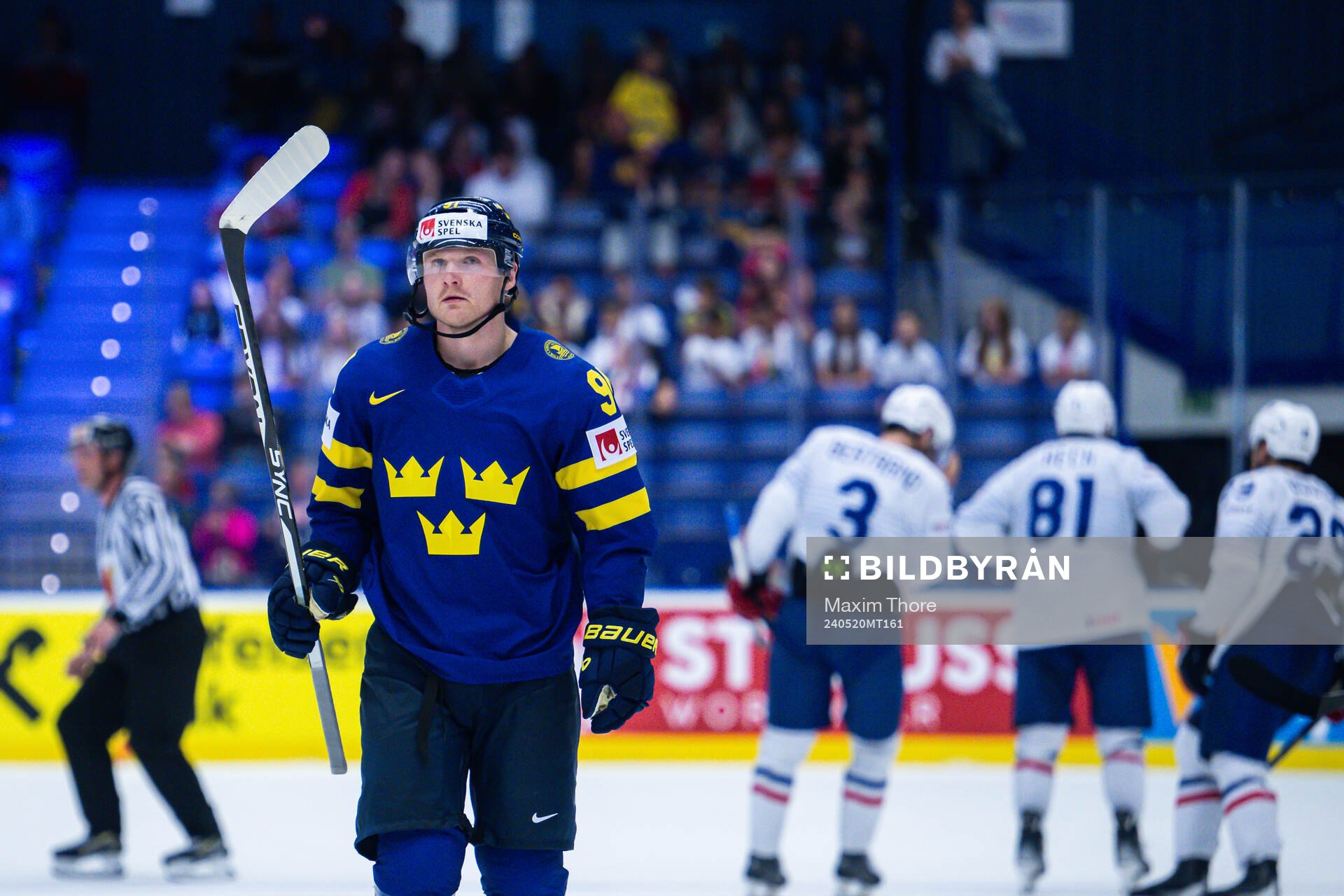 Carl Grundström of Sweden looks dejected