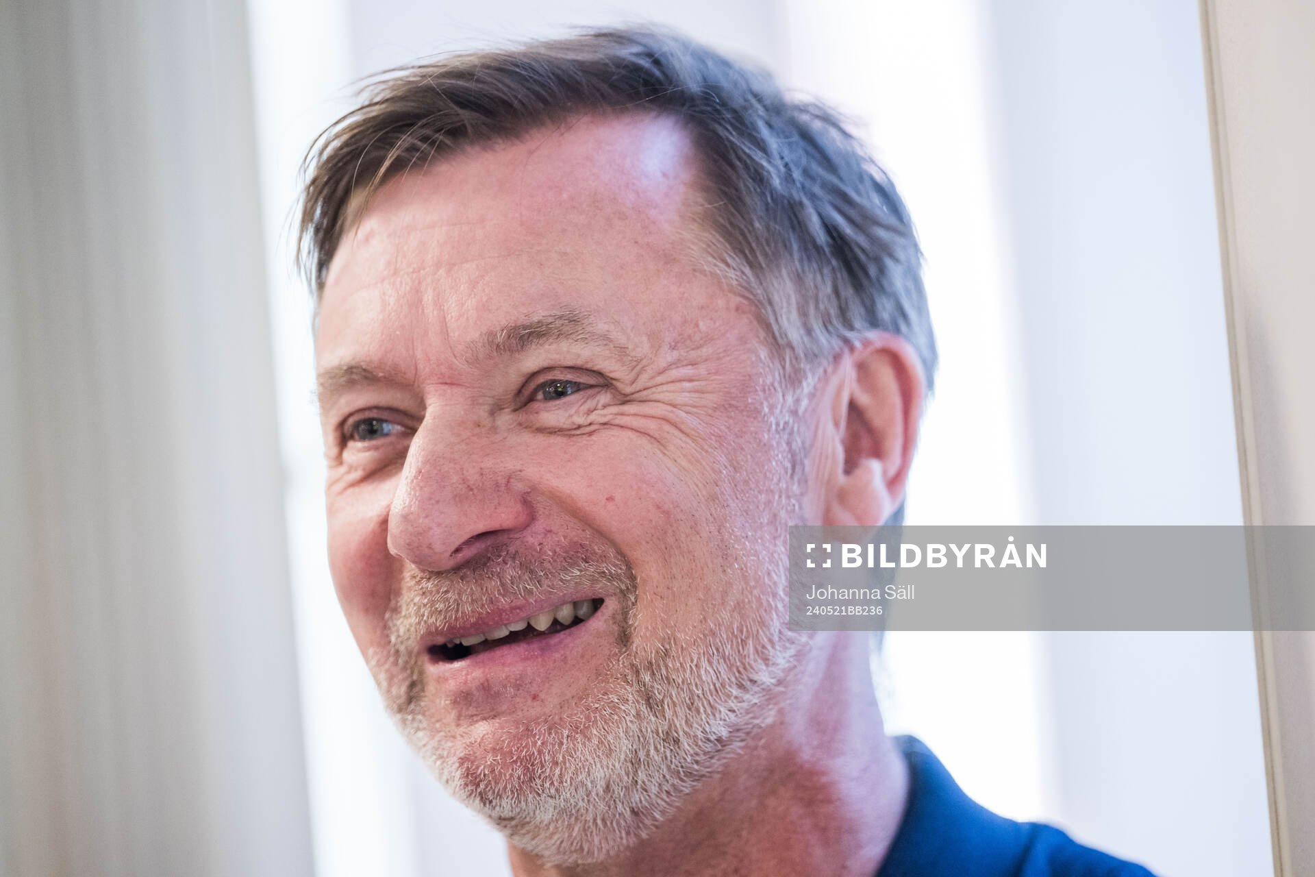 Peter Gerhardsson, head coach of the Swedish women's national football team during a press conference on May 21, 2024 in Stockholm.