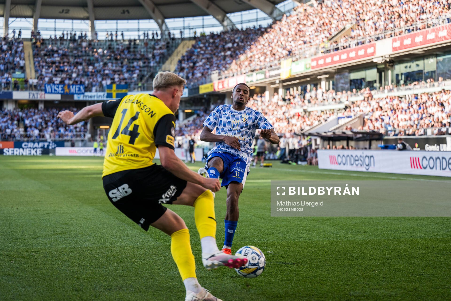 Mjällbys Herman Johansson och IFK Göteborgs Paulos Abraham