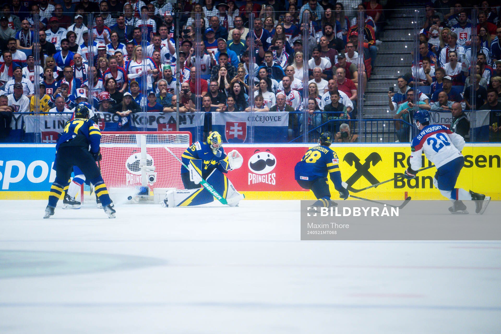 Goaltender Filip Gustavsson of Sweden