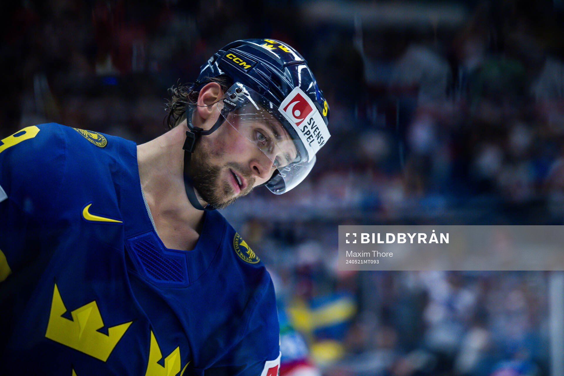 Adrian Kempe of Sweden looks dejected