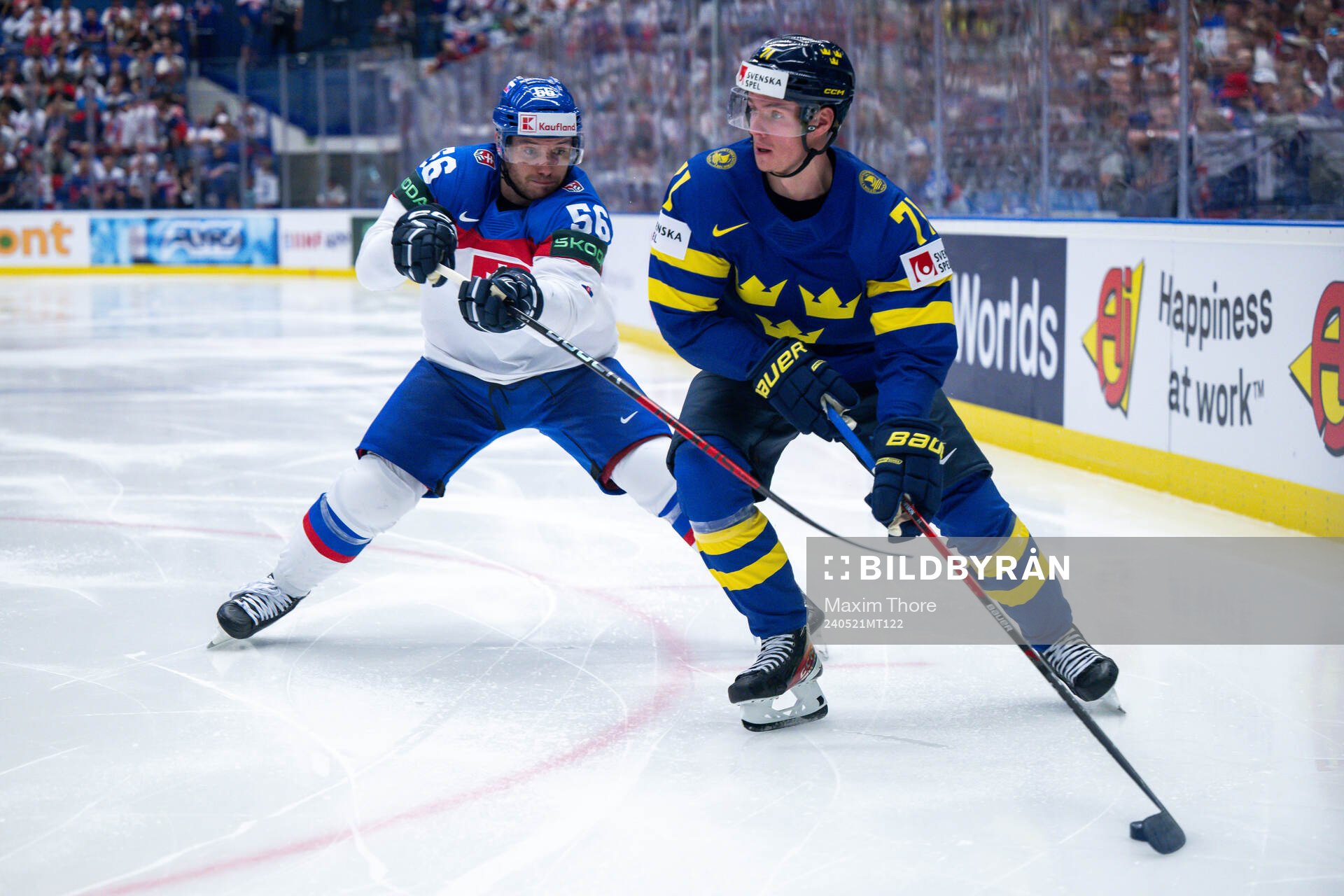 Marko Dano of Slovakia and Victor Olofsson of Sweden