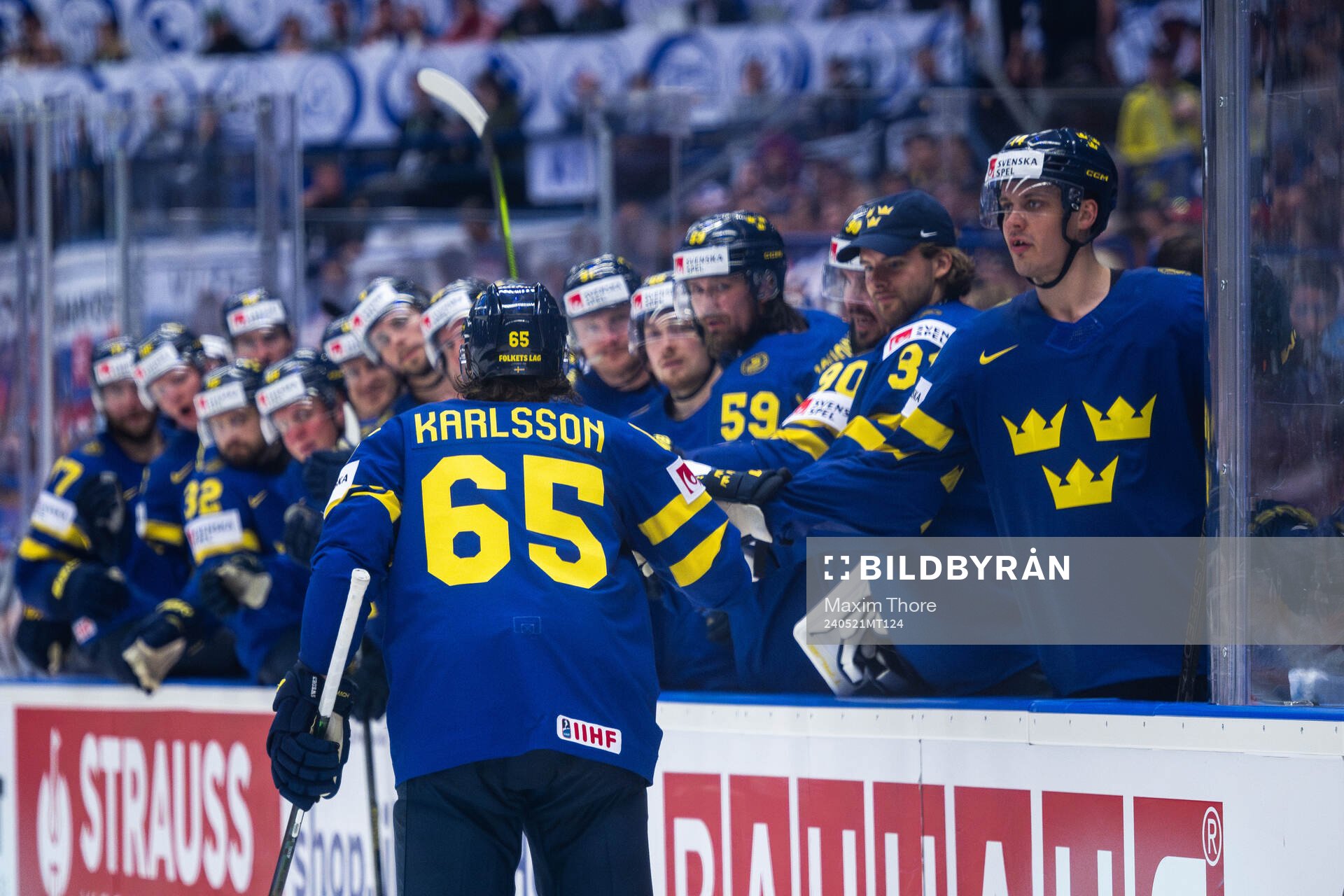 Erik Karlsson of Sweden celebrates the 2-0 goal