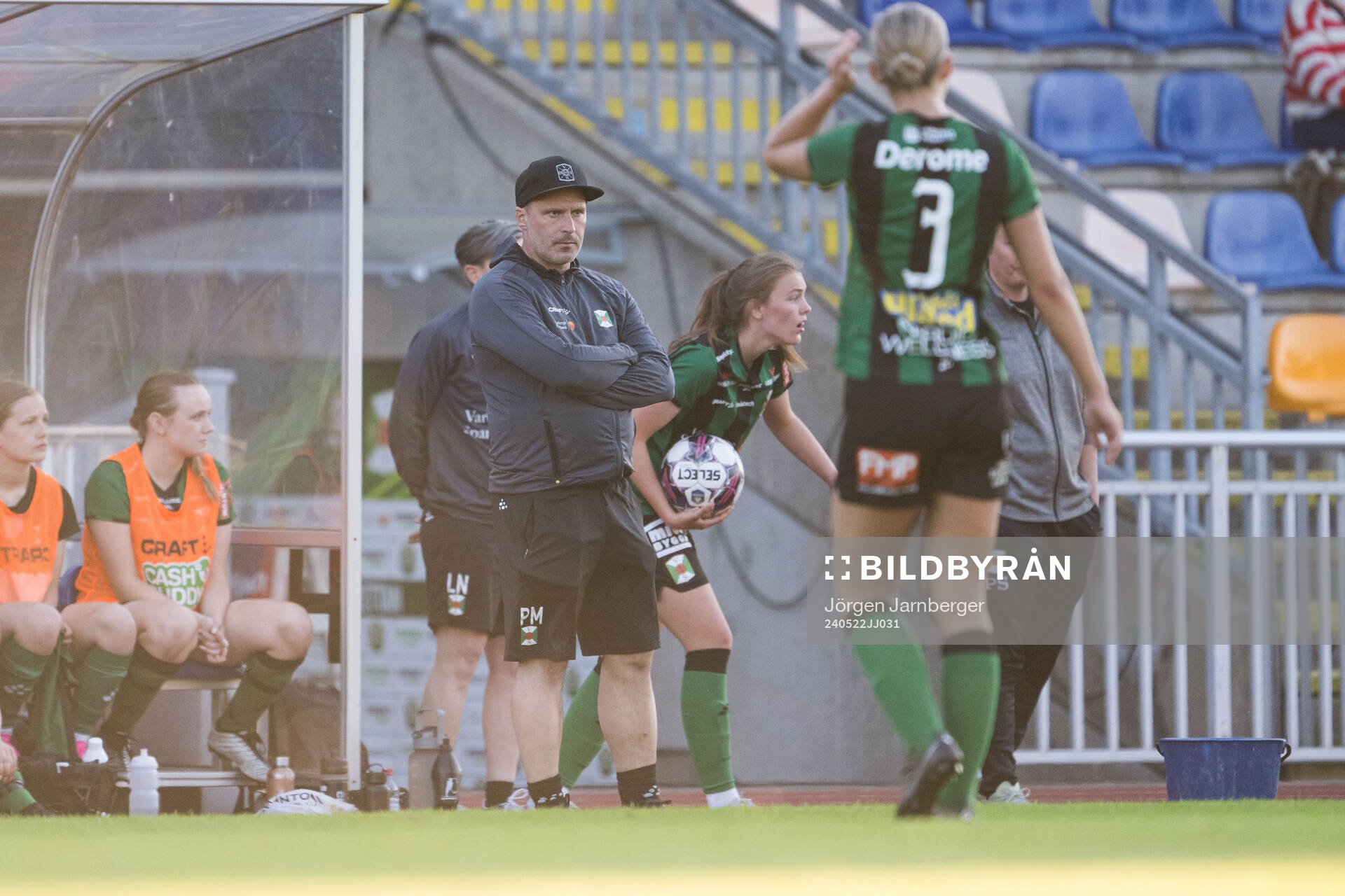Varbergs BoISs tränare Pär Munther under fotbollsmatchen i Svenska Cupen mellan Varbergs BoIS och Elfsborg den 22 maj 2024 i Varberg.